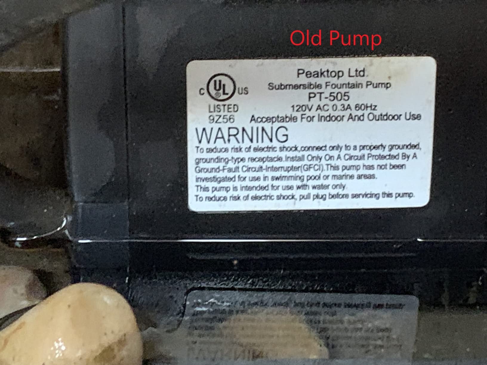 Teamson Home Water Pump for Fountains, Garden Ponds, and Birdbaths, 119 GPH, 2.5 Inch Length, Black - Customer Photo 2