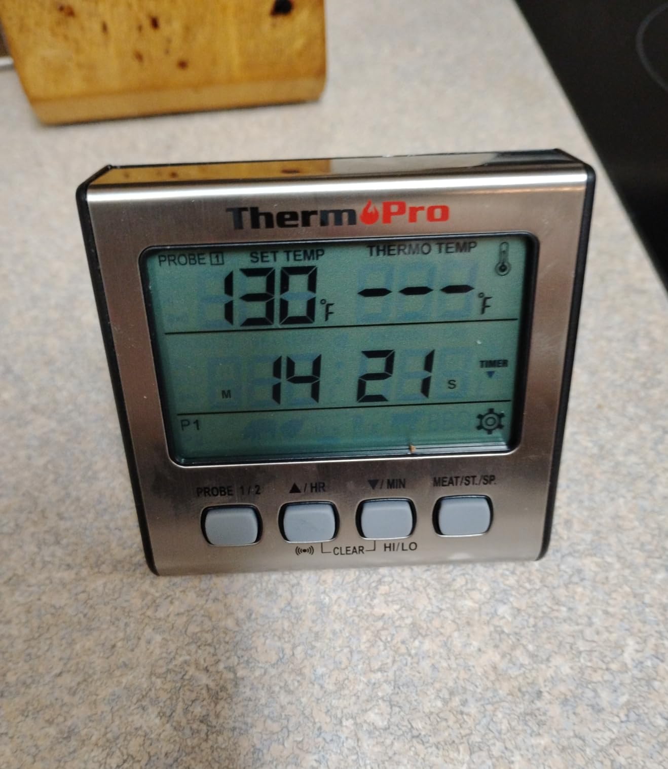 ThermoPro TP17 Dual Probe Digital Cooking Meat Thermometer Large LCD Backlight Food Grill Thermometer with Timer Mode for Smoker Kitchen Oven BBQ, Silver - Customer Photo 1