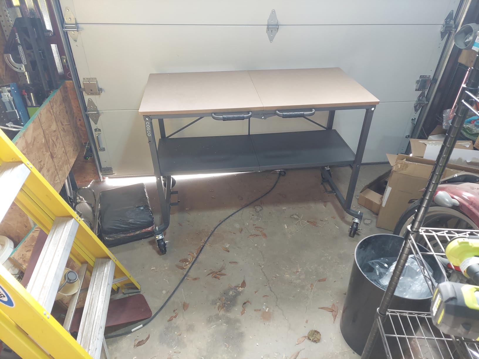 COSCO SmartFold Portable Workbench/Folding Utility Table with Locking Casters, 600 lb. Capacity, MDF Top Customer Review COSCO SmartFold Portable Workbench/Folding Utility Table with Locking Casters, 600 lb. Capacity, MDF Top - Customer Photo 5