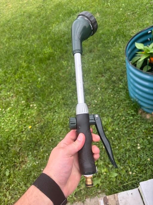 GREEN MOUNT Watering Wand 16-Inch, Heavy Duty Garden Wand with 8 Spray Patterns | Ergonomic & Lightweight for Easy Watering | Ideal for Hanging Baskets, Potted Plants, Window Boxesï¼Blackish Green - Customer Photo 3