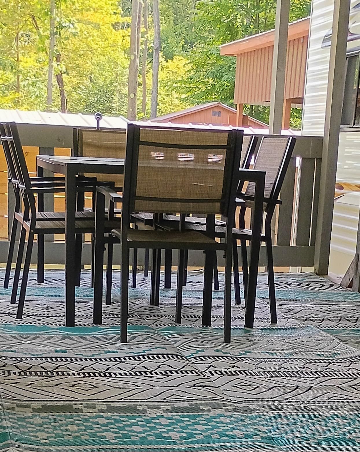 Homall 3 Pieces Patio Furniture Set Outdoor Patio Conversation Textilene Bistro Set Modern Porch Lawn Chairs with Coffee Table for Home and Balcony (Black) - Customer Photo 1