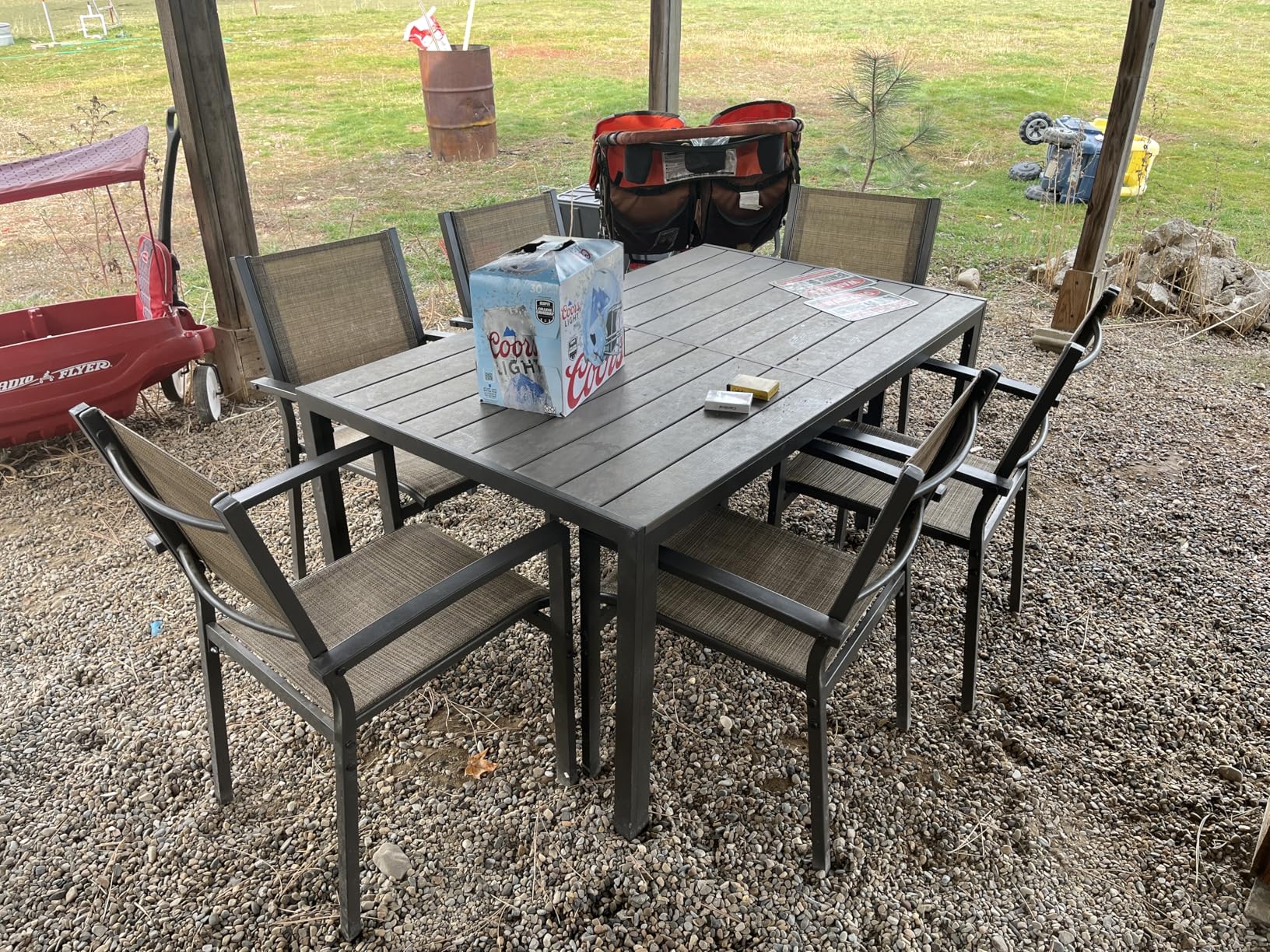 Homall 3 Pieces Patio Furniture Set Outdoor Patio Conversation Textilene Bistro Set Modern Porch Lawn Chairs with Coffee Table for Home and Balcony (Black) - Customer Photo 2