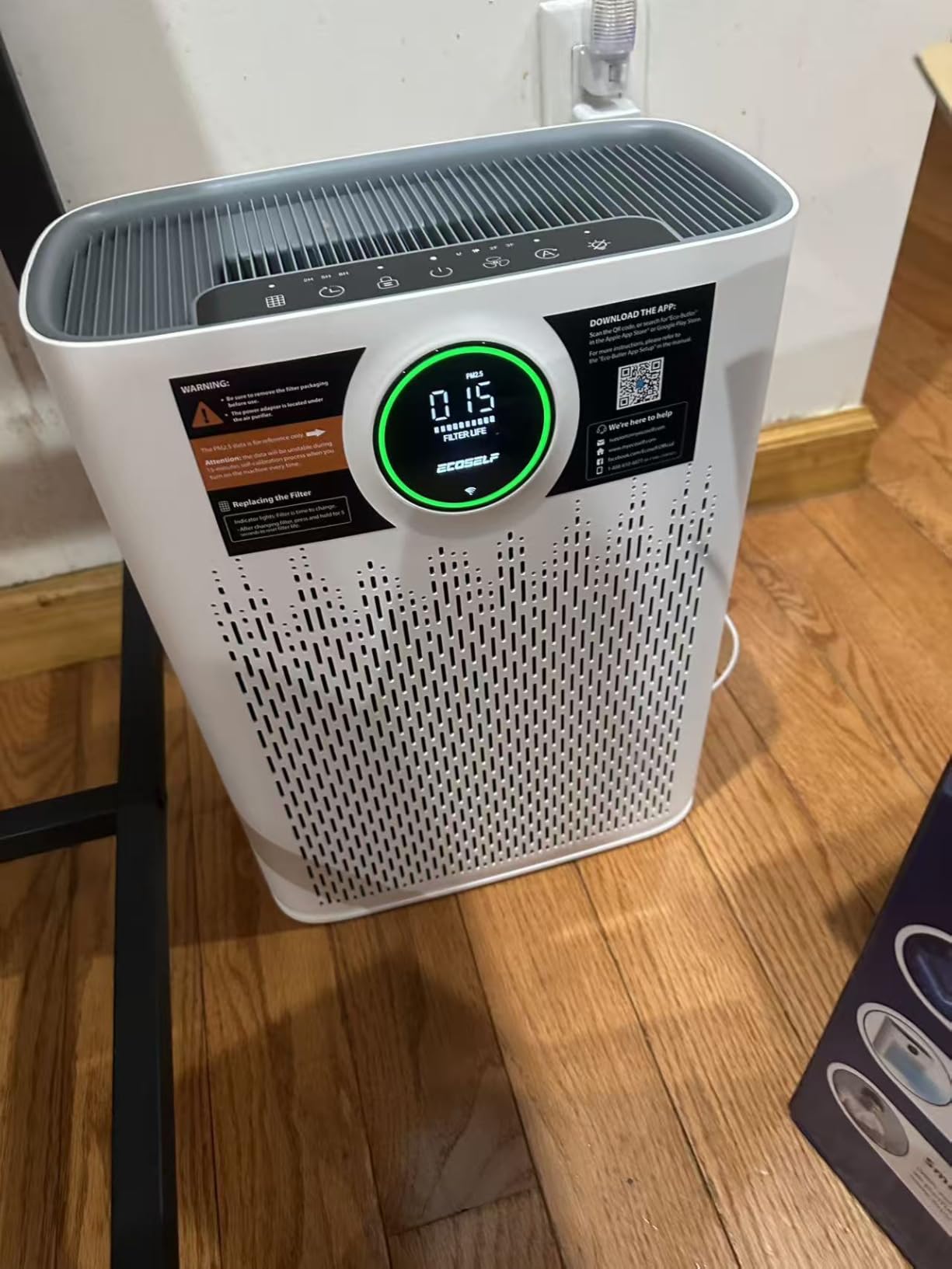 ECOSELF Smart Air Purifier for Home Large Rooms, with WiFi Control, Covers Up to 2400 Ft², Smart Mode, AQI Display, 22dB Sleep Mode & Aromatherapy with 2X-Power Filtration, HAP603WF, White Customer Review ECOSELF Smart Air Purifier for Home Large Rooms, with WiFi Control, Covers Up to 2400 Ft², Smart Mode, AQI Display, 22dB Sleep Mode & Aromatherapy with 2X-Power Filtration, HAP603WF, White - Customer Photo 1