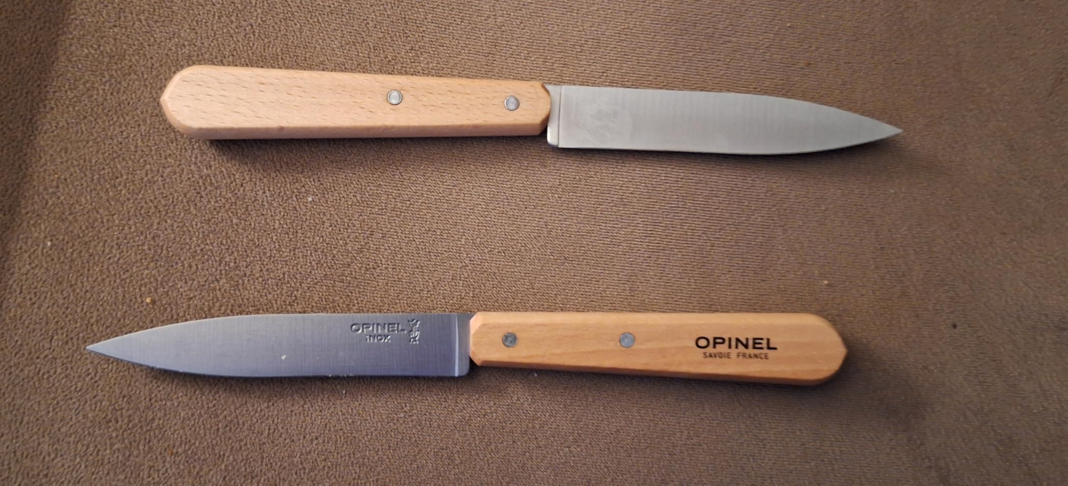 Opinel No. 112 Paring Knives 2 Piece Set, Sandvik 12C27 Steel Everyday Use Prep Knives for Chopping, Peeling, Slicing, Trimming, Stabilized Sustainably Harvested Beechwood Handles, Made in France - Customer Photo 2