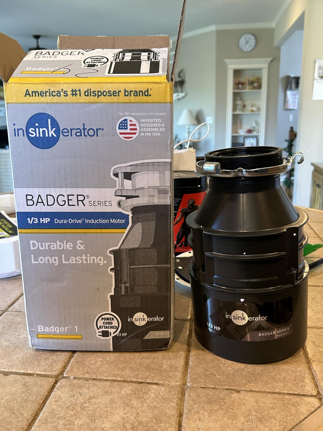 InSinkErator Garbage Disposal with Power Cord, Badger 1, Standard Series, 1/3 HP Continuous Feed, Black - Customer Photo 3