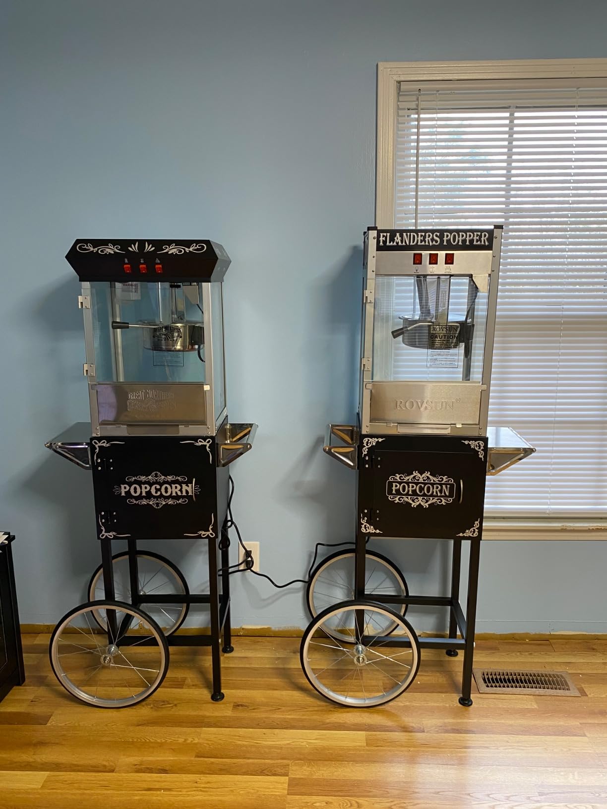 Foundation Popcorn Maker Machine with Cart - 8oz Stainless Steel Kettle Makes up to 48 Cups - Movie Theater Style Vintage Popcorn Machine Cart on Wheels by Great Northern Popcorn (Black) - Customer Photo 2