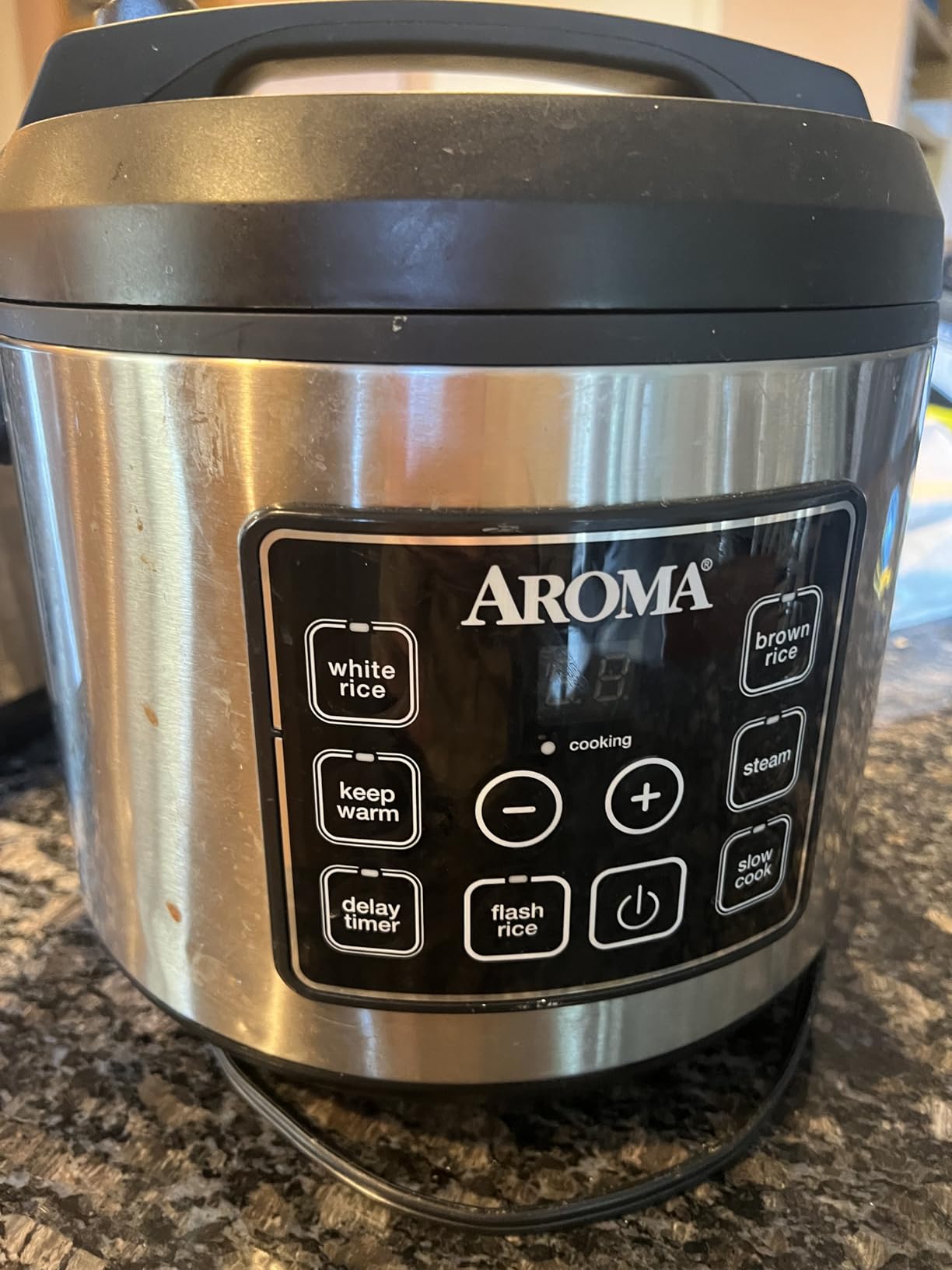 Aroma Housewares 20 Cup Cooked (10 cup uncooked) Digital Rice Cooker, Slow Cooker, Food Steamer, SS Exterior (ARC-150SB),Black - Customer Photo 1