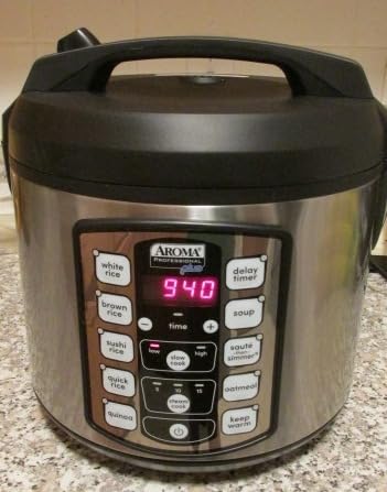 Aroma Housewares 20 Cup Cooked (10 cup uncooked) Digital Rice Cooker, Slow Cooker, Food Steamer, SS Exterior (ARC-150SB),Black - Customer Photo 2