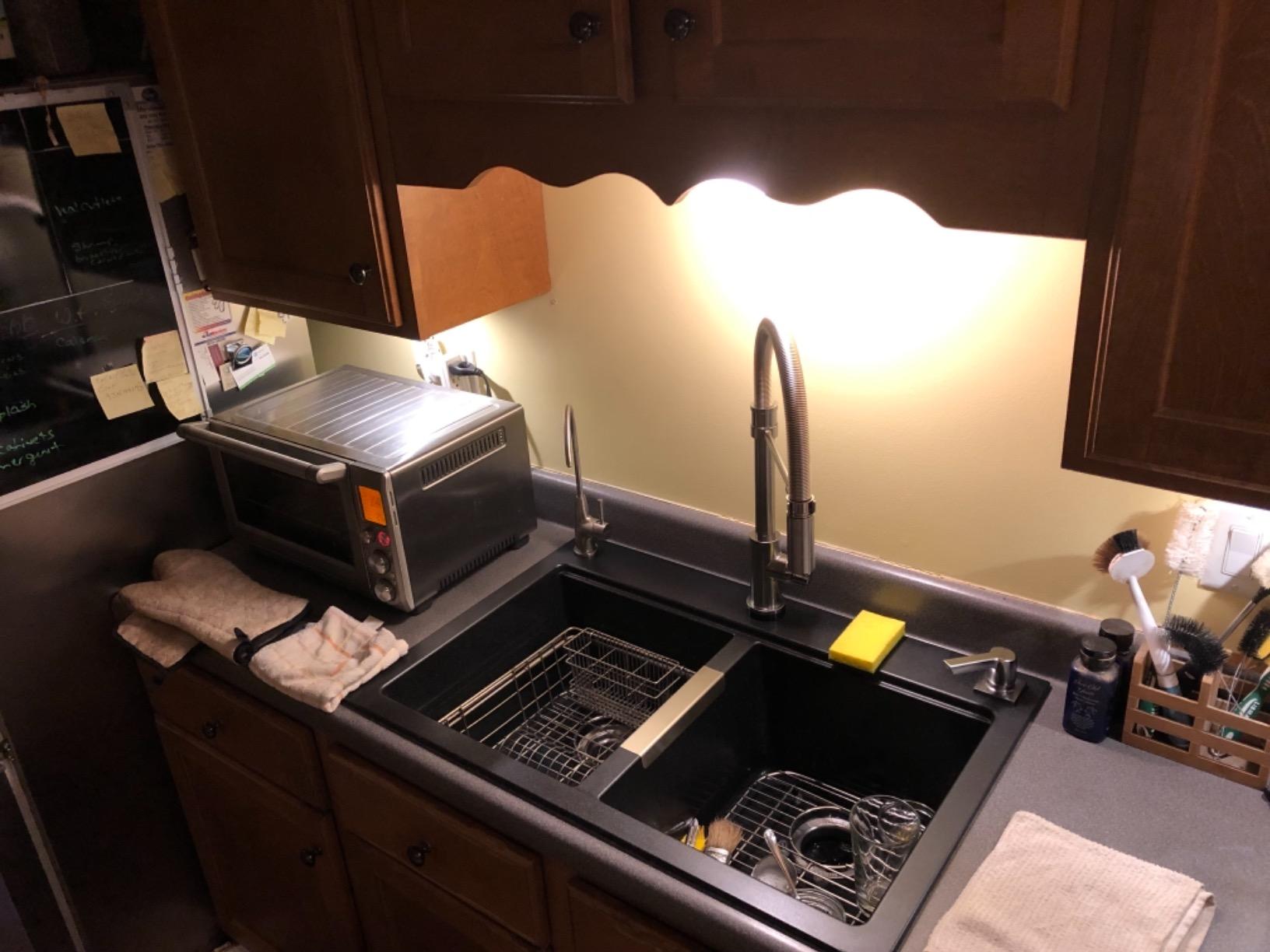 KRAUS Quarza 24-inch Kitchen Sink Drop-In/Undermount Single Bowl Granite Kitchen Sink Black Onyx, KGD-410B - Customer Photo 4