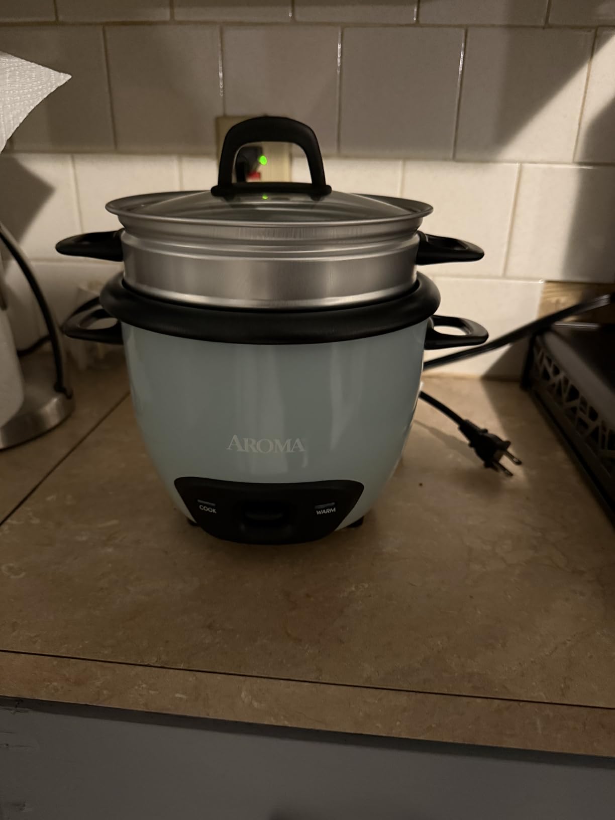AROMA Rice Cooker, 3-Cup (Uncooked) / 6-Cup (Cooked), Small Rice Cooker, Oatmeal Cooker, Soup Maker, Auto Keep Warm, 1.5 Qt, White, ARC-363NG - Customer Photo 2