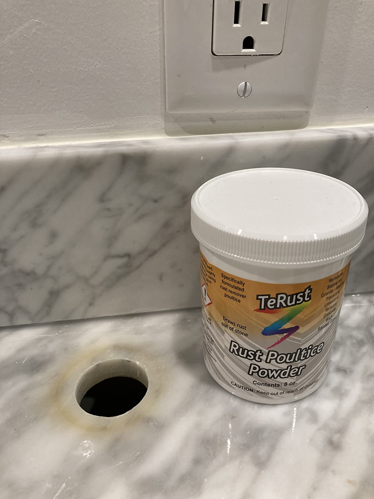 Tenax TeRust Rust Remover Powder | Professional Rust Stain Poultice for Granite, Marble, Travertine & More | Industrial-Strength Chelate Formula | Removes Rust from Stone, Concrete & Grout Customer Review Tenax TeRust Rust Remover Powder | Professional Rust Stain Poultice for Granite, Marble, Travertine & More | Industrial-Strength Chelate Formula | Removes Rust from Stone, Concrete & Grout - Customer Photo 1