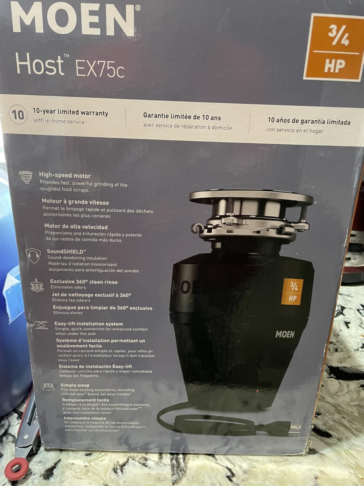 Moen Prep Series PRO Continuous Feed Compact Garbage Disposal for Kitchen Sink with Power Cord, GXP50C - Customer Photo 2