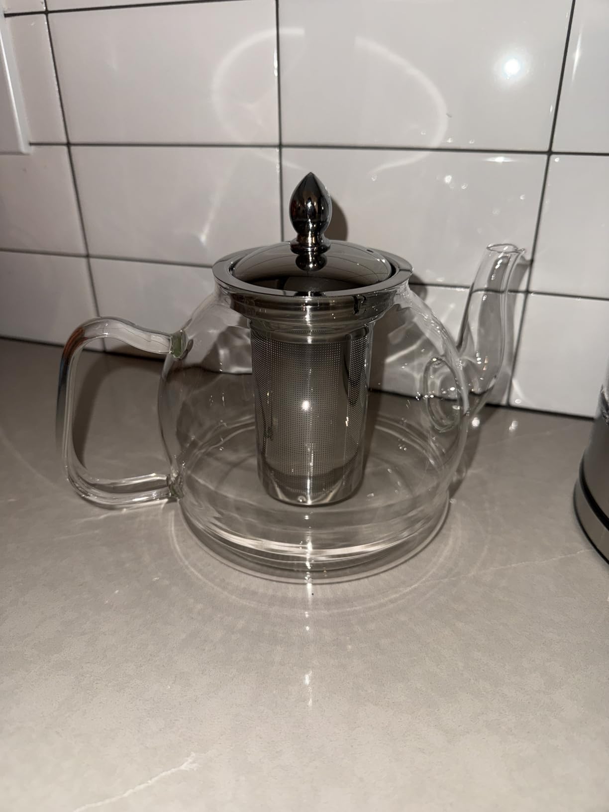 HIWARE 1000ml Glass Teapot with Removable Infuser, Stovetop Safe Tea Kettle, Blooming and Loose Leaf Tea Maker Set - Customer Photo 1