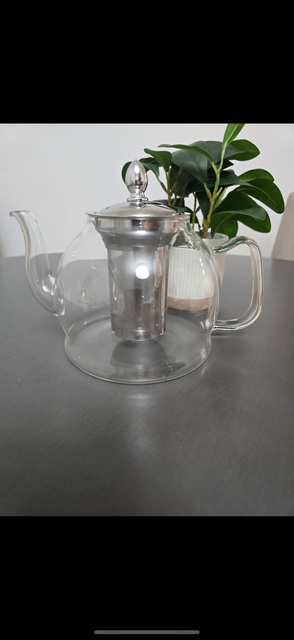 HIWARE 1000ml Glass Teapot with Removable Infuser, Stovetop Safe Tea Kettle, Blooming and Loose Leaf Tea Maker Set - Customer Photo 2