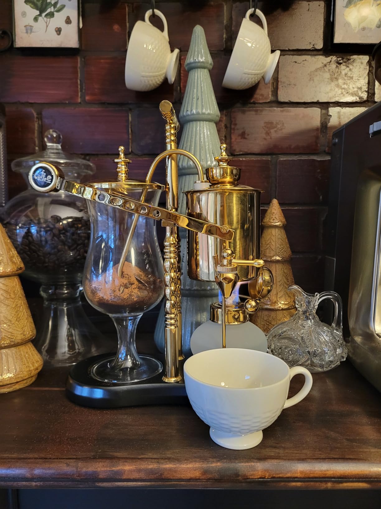 Diguo Belgian/Belgium Family Balance Siphon/Syphon Coffee Maker, Elegant Double Ridged Fulcrum with Tee handle (Classic Gold) Customer Review Diguo Belgian/Belgium Family Balance Siphon/Syphon Coffee Maker, Elegant Double Ridged Fulcrum with Tee handle (Classic Gold) - Customer Photo 1