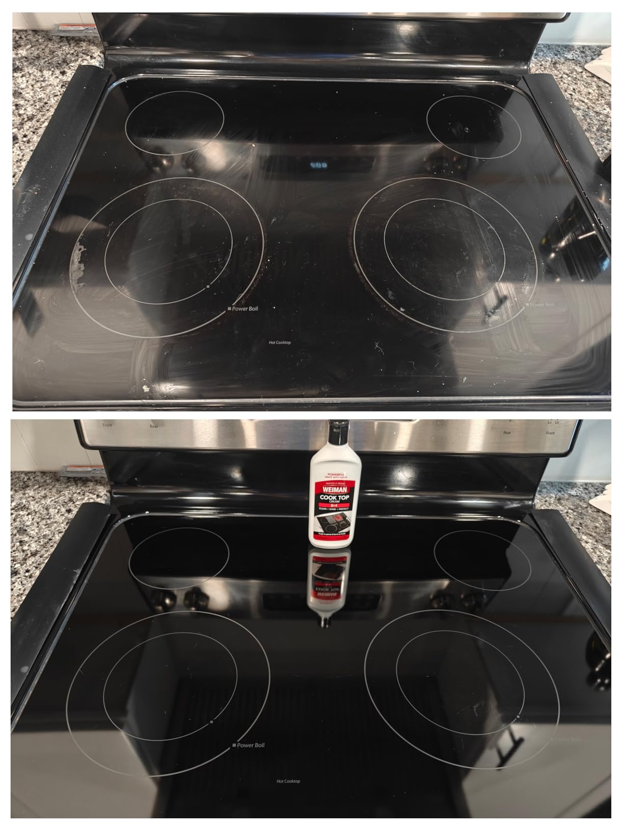 Weiman Ceramic and Glass Cooktop Cleaner - Heavy Duty Cleaner and Polish (10 Ounce Bottle and 3 Scrubbing Pads) Customer Review Weiman Ceramic and Glass Cooktop Cleaner - Heavy Duty Cleaner and Polish (10 Ounce Bottle and 3 Scrubbing Pads) - Customer Photo 3
