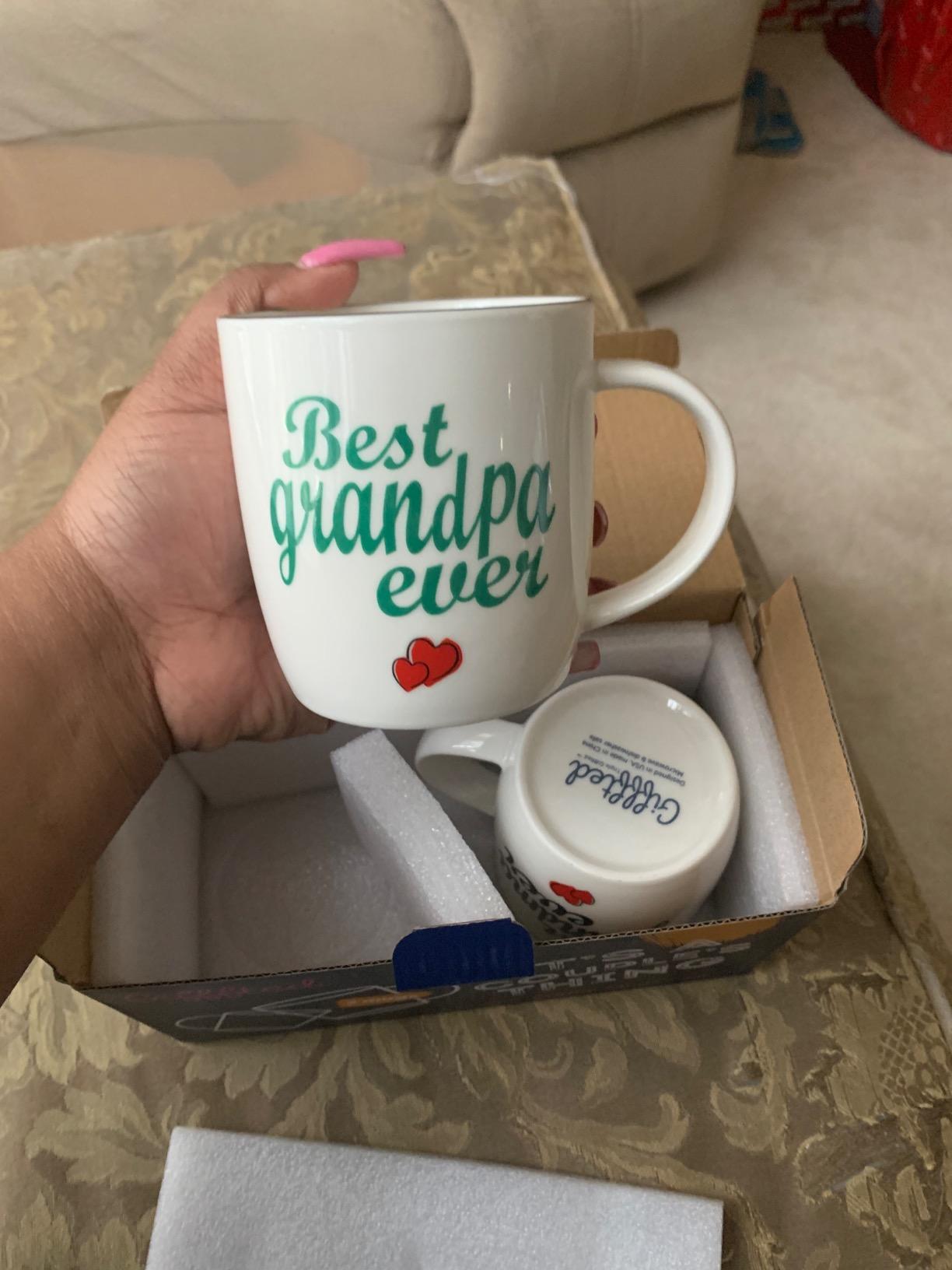 Triple Gifffted Worlds Best Grandparents Coffee Mugs for Grandma and Grandpa, Gifts Ideas From Grandkids, Grandchildren, New First Time Grandparent Announcement Christmas Valentines Day, Ceramic 380ml Customer Review Triple Gifffted Worlds Best Grandparents Coffee Mugs for Grandma and Grandpa, Gifts Ideas From Grandkids, Grandchildren, New First Time Grandparent Announcement Christmas Valentines Day, Ceramic 380ml - Customer Photo 1