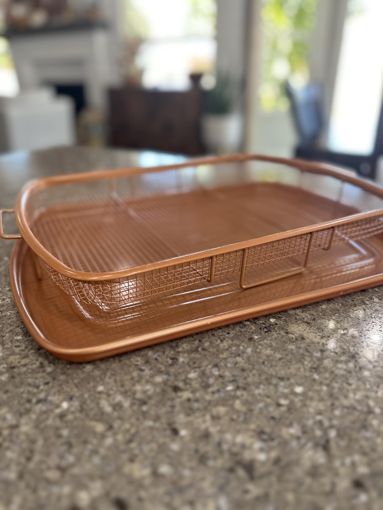 Gotham Steel Large Air Fryer Basket for Oven, 2 Pc Oven Air Fryer Basket and Tray Pan Great for Baking & Crispy Foods, Dishwasher Safe – XXL 16.5” x 12.5” Customer Review Gotham Steel Large Air Fryer Basket for Oven, 2 Pc Oven Air Fryer Basket and Tray Pan Great for Baking & Crispy Foods, Dishwasher Safe – XXL 16.5” x 12.5” - Customer Photo 4