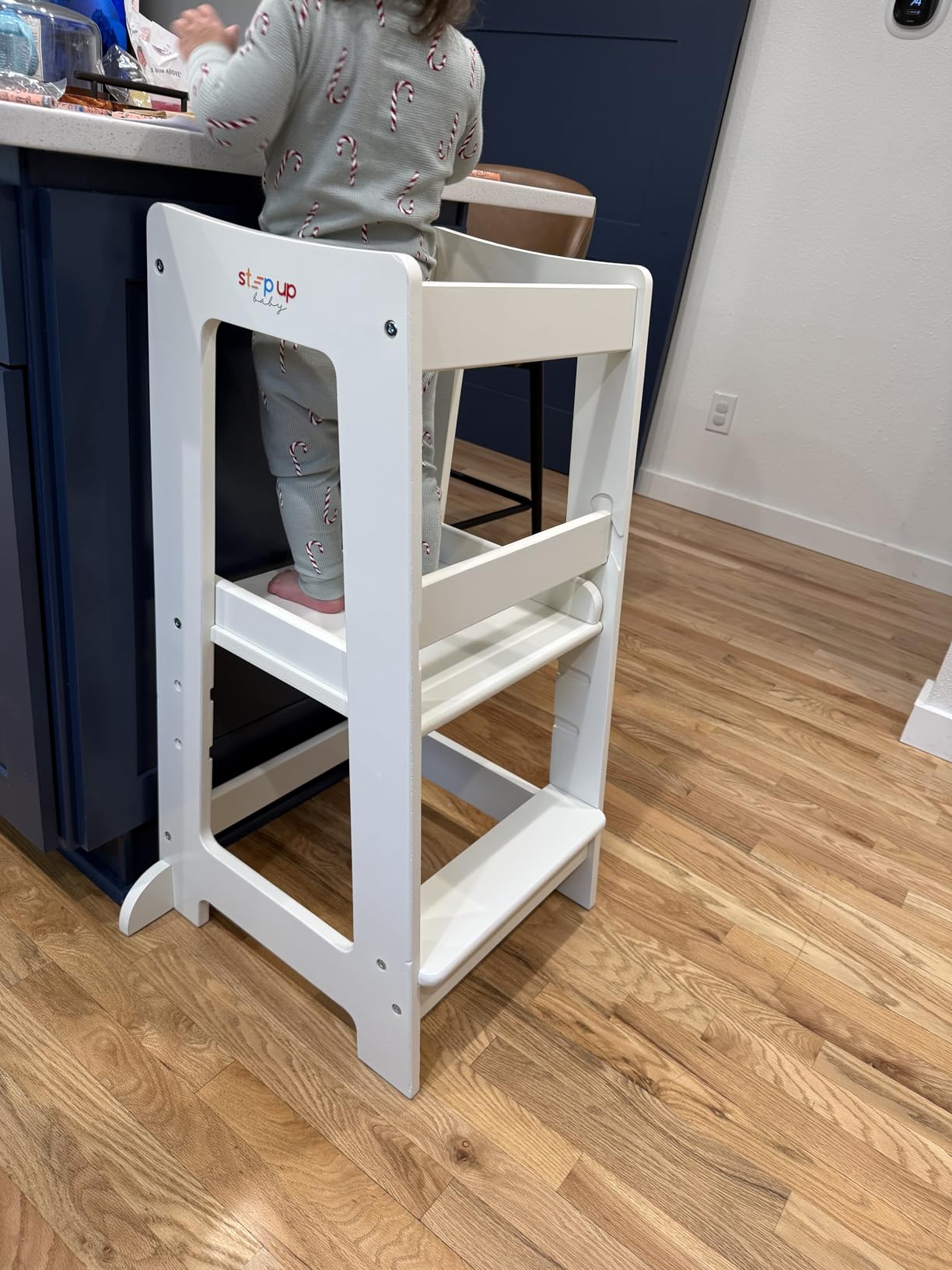 Stepup Baby Toddler Step Stool - Adjustable Height Kids Helper Step Stool, Durable, Non-Slip Platform for Bathroom Sink & Kitchen Counter, Toddler Tower for Exploration and Growth - White - Customer Photo 2