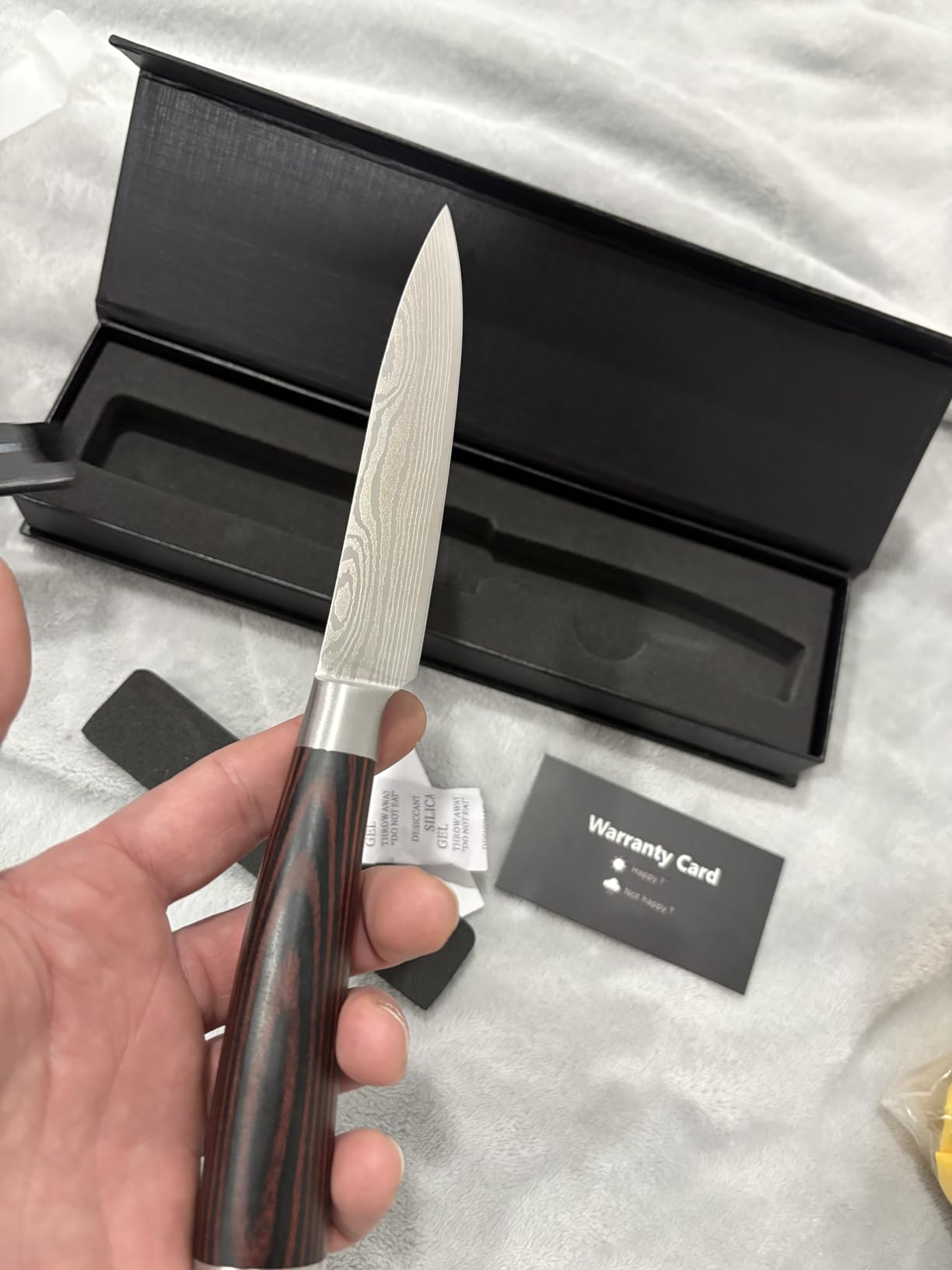 PAUDIN Utility Knife, 5 Inch Chef Knife, Ultra Sharp High Carbon Stainless Steel, Multipurpose Paring Knife for Fruit and Vegetable Cutting with Wooden Handle, Premium Gift Box - Customer Photo 2
