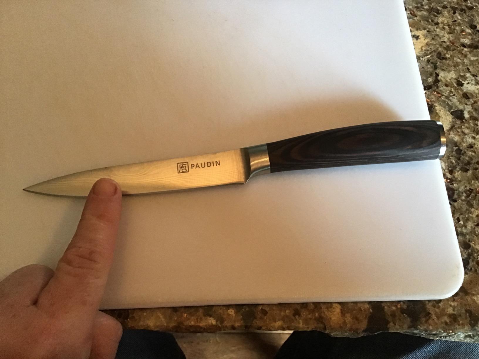 PAUDIN Utility Knife, 5 Inch Chef Knife, Ultra Sharp High Carbon Stainless Steel, Multipurpose Paring Knife for Fruit and Vegetable Cutting with Wooden Handle, Premium Gift Box - Customer Photo 5