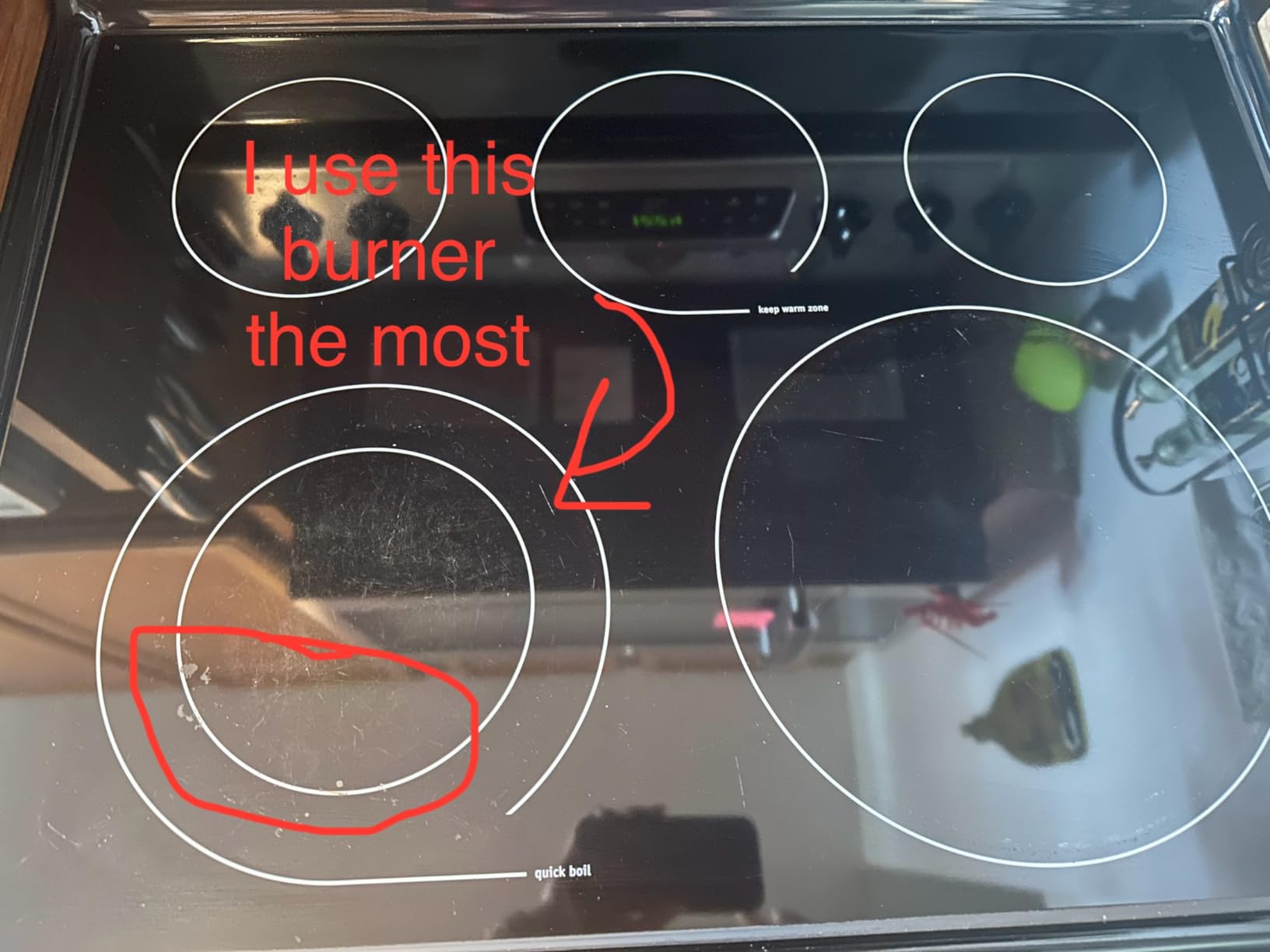 Weiman Glass Cooktop & Stove Top Cleaner Kit, Removes Grease & Burnt-On Food, Safe for Gas, Induction, Electric Cooktops & Air Fryers, Streak-Free Shine, Includes Stove Scraper & Scrubbing Pad, 10 oz Customer Review Weiman Glass Cooktop & Stove Top Cleaner Kit, Removes Grease & Burnt-On Food, Safe for Gas, Induction, Electric Cooktops & Air Fryers, Streak-Free Shine, Includes Stove Scraper & Scrubbing Pad, 10 oz - Customer Photo 4