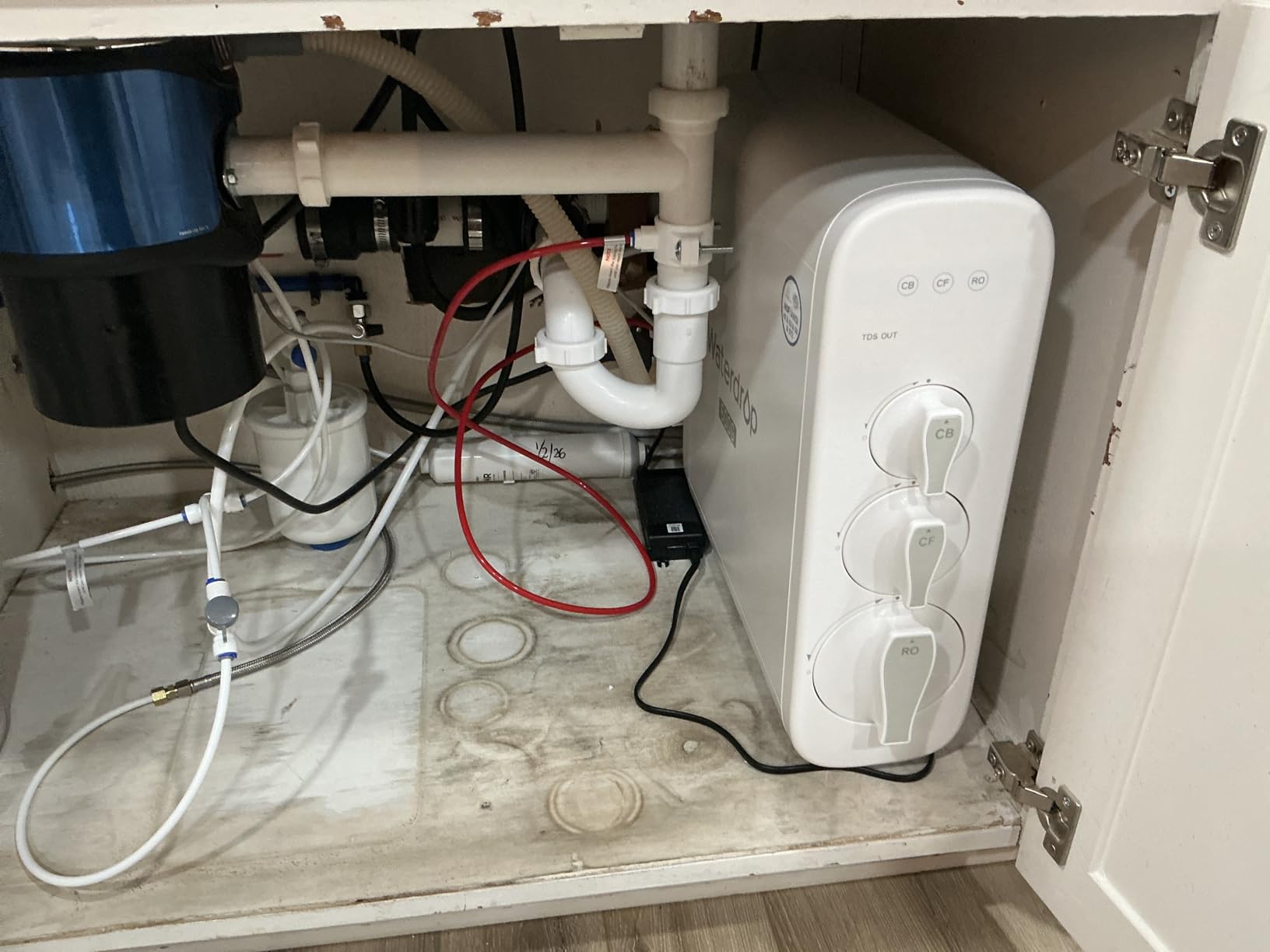 Waterdrop G3P600 Reverse Osmosis System, 8 Stage Tankless Reverse Osmosis Water Filter, NSF/ANSI 42 & 53 & 58 & 372 Certified, Under Sink RO System, 2:1 Pure to Drain, Smart LED Faucet - Customer Photo 1