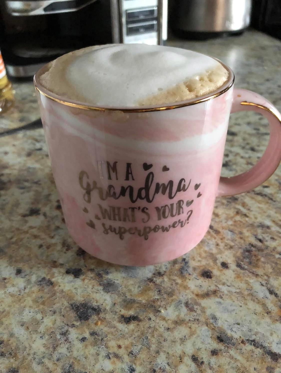 Funny Grandma Mug- I'm A Grandma What's Your Superpower 12 OZ Ceramic Marble Coffee mug Tea Cups-Unique Mother's Day Birthday Gift Ideas For Grandmother Customer Review Funny Grandma Mug- I'm A Grandma What's Your Superpower 12 OZ Ceramic Marble Coffee mug Tea Cups-Unique Mother's Day Birthday Gift Ideas For Grandmother - Customer Photo 1