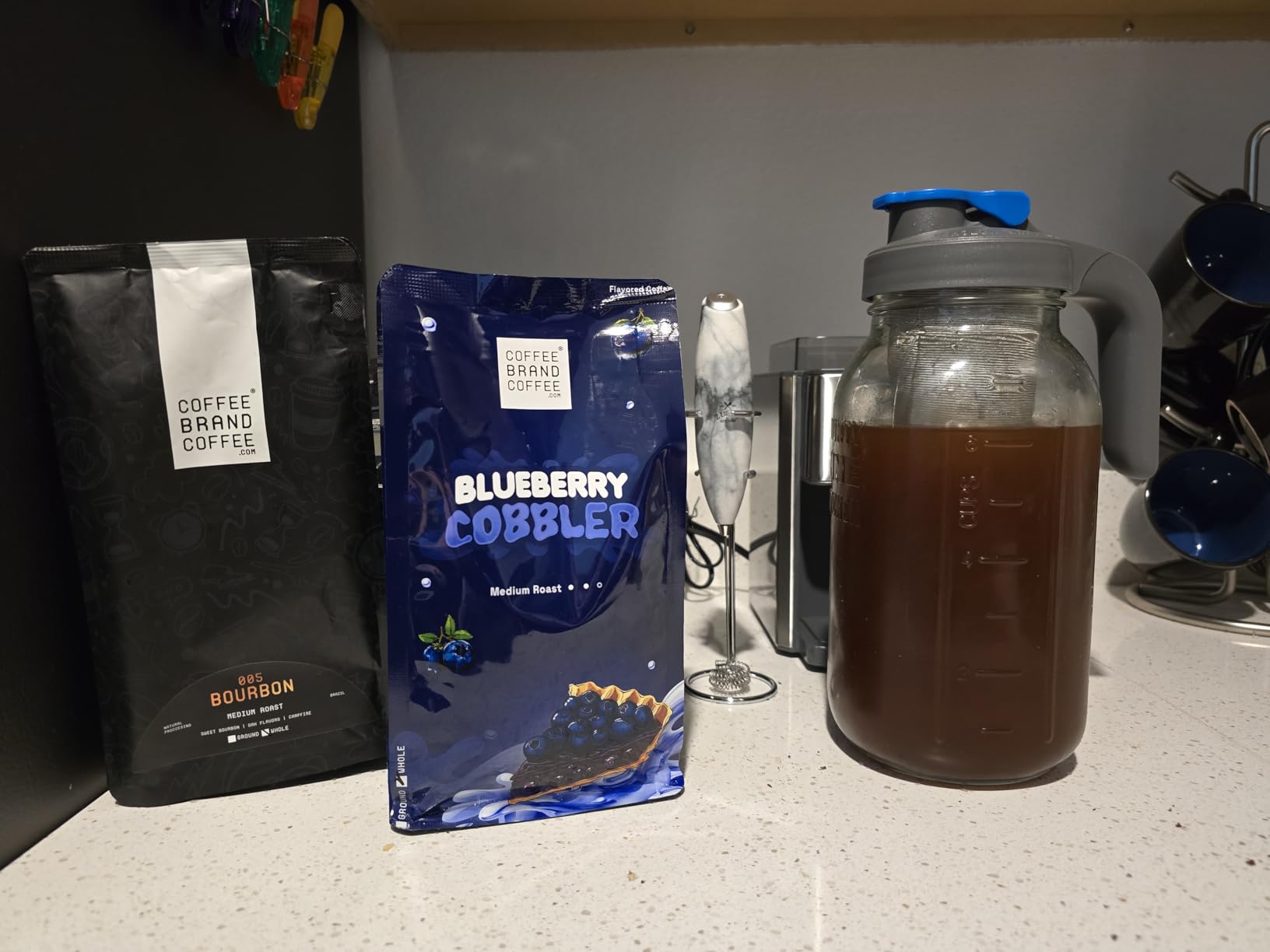County Line Kitchen Glass Cold Brew Coffee Maker with Lid - Wide Mouth, 2 Quart (64 oz) - Heavy Duty, Leak Proof - Sun & Iced Tea Pitcher, Cold Brew Coffee, Breast Milk Storage, Water - Gray - Customer Photo 4