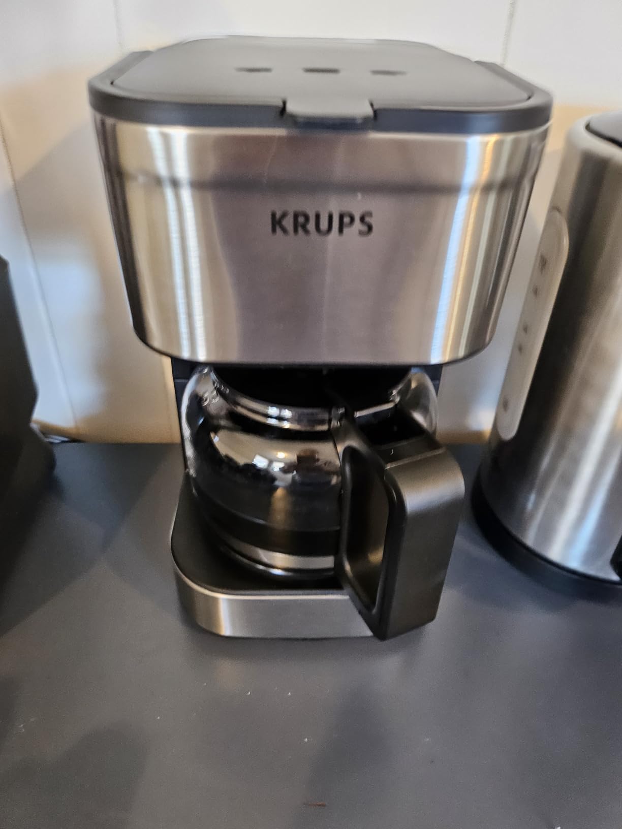 KRUPS Simply Brew Compact 5 Cup Coffee Maker: Stainless Steel Design, Pause & Brew, Keep Warm, Reusable Filter, Drip-Free Carafe - Customer Photo 1