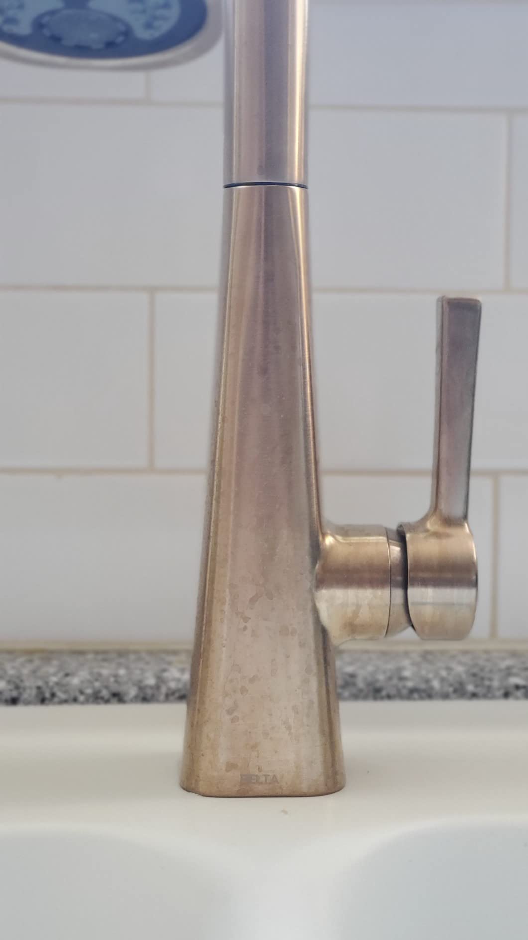 Delta Lenta Brushed Gold Kitchen Faucet with Pull Down Sprayer, Modern Brushed Gold Single Hole Kitchen Sink Faucet, Single Handle, Champagne Bronze 19802Z-CZ-DST - Customer Photo 4