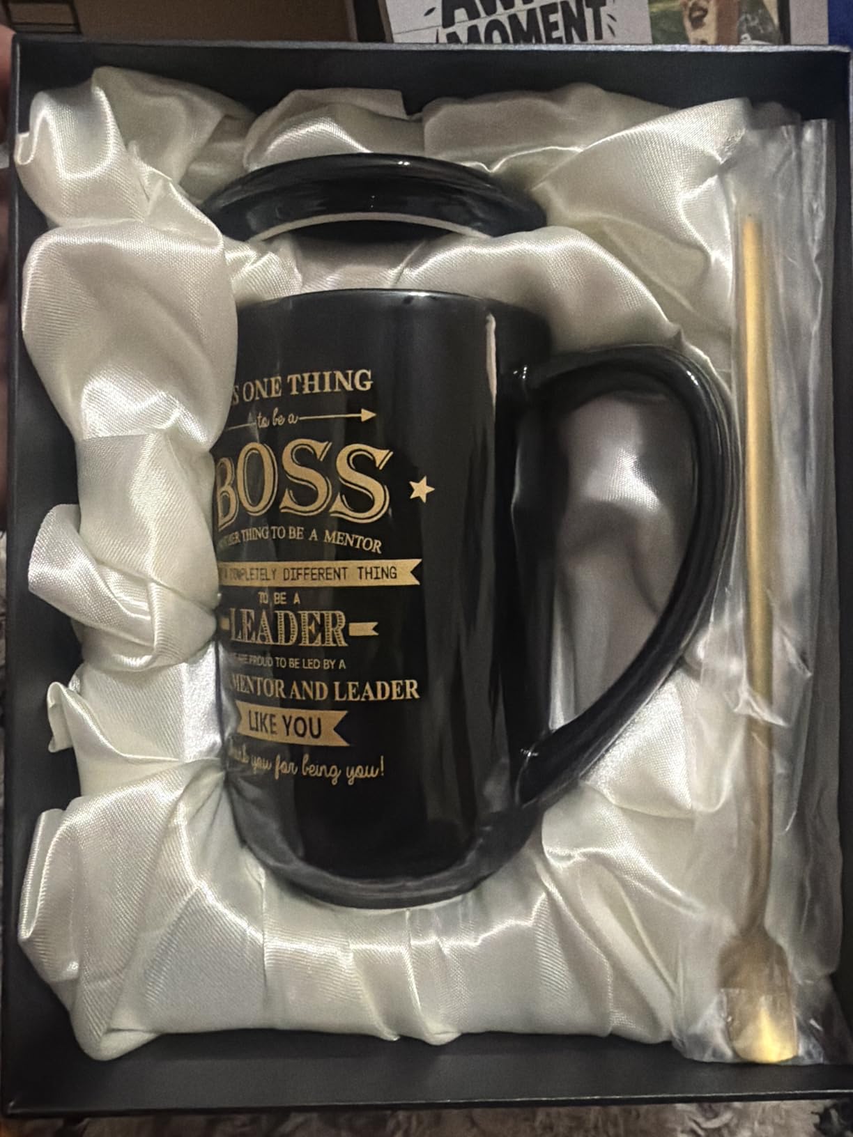Boss Gifts - Best Bosses Day Gifts for Men Women - Funny Office Christmas Appreciation Gift for Boss Lady, Manager, Leader Female Male Birthday, Large 18 Oz Metal Glaze Ceramic Mug - Customer Photo 1