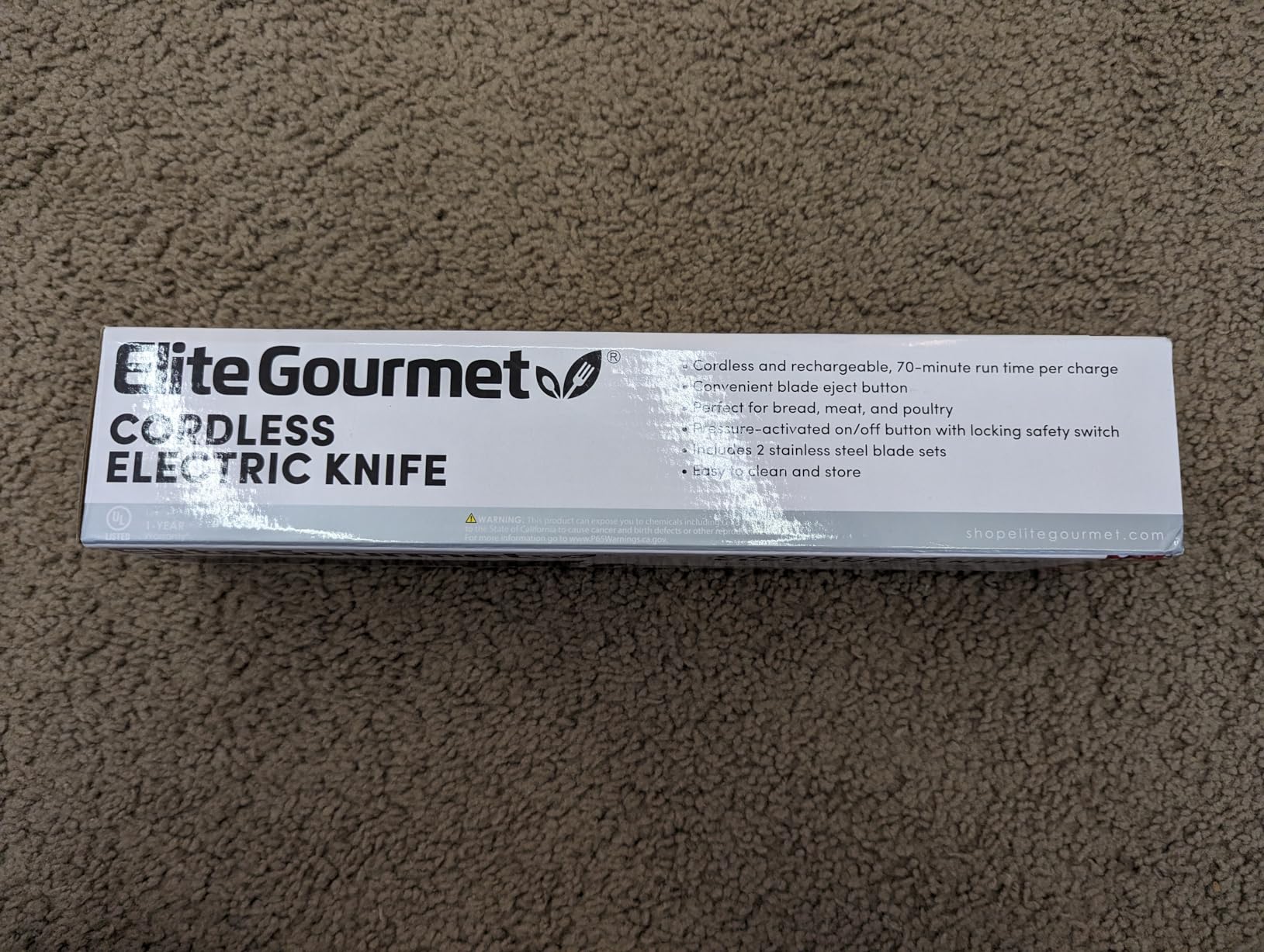 Elite Gourmet EK9810 Professional Cordless Rechargeable Easy-Slice Electric Knife with 4 Serrated Blades and Safety Lock Trigger Release, Carving Meats, Poultry, Bread, Black - Customer Photo 2