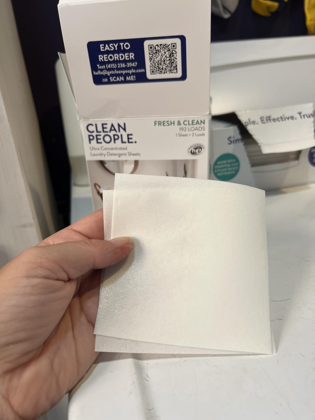 The Clean People Laundry Detergent Sheets - Ultra Concentrated, Recyclable Packaging, Stain Fighting - Fresh Scent, 32 Pack - Customer Photo 4