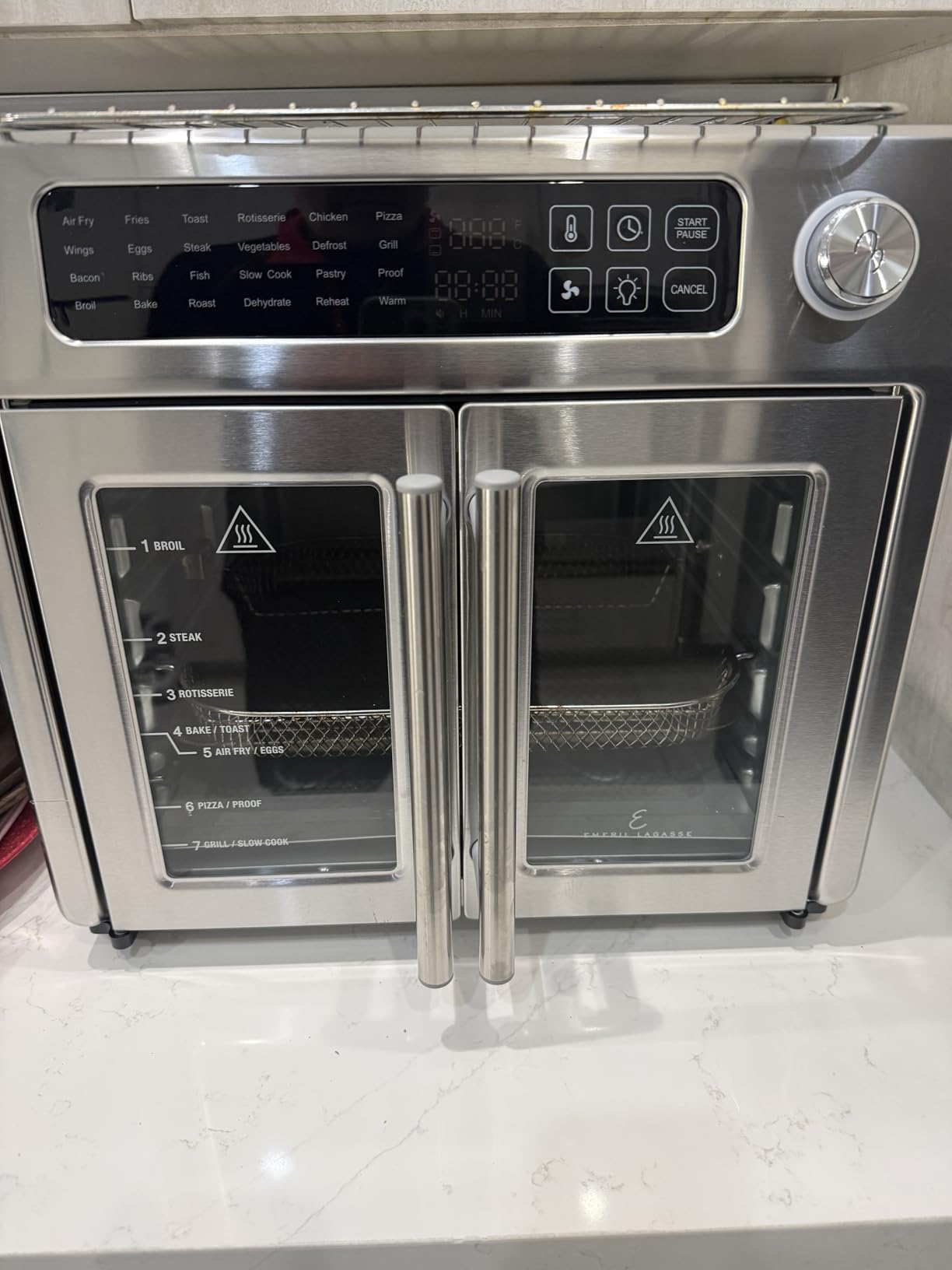 Emeril Lagasse Extra Large French Door Air Fryer Toaster Oven Combo, 24 Cooking Functions and Digital Controls, 7 Accessories Included, Stainless Steel Finish, 26QT Capacity - Customer Photo 5