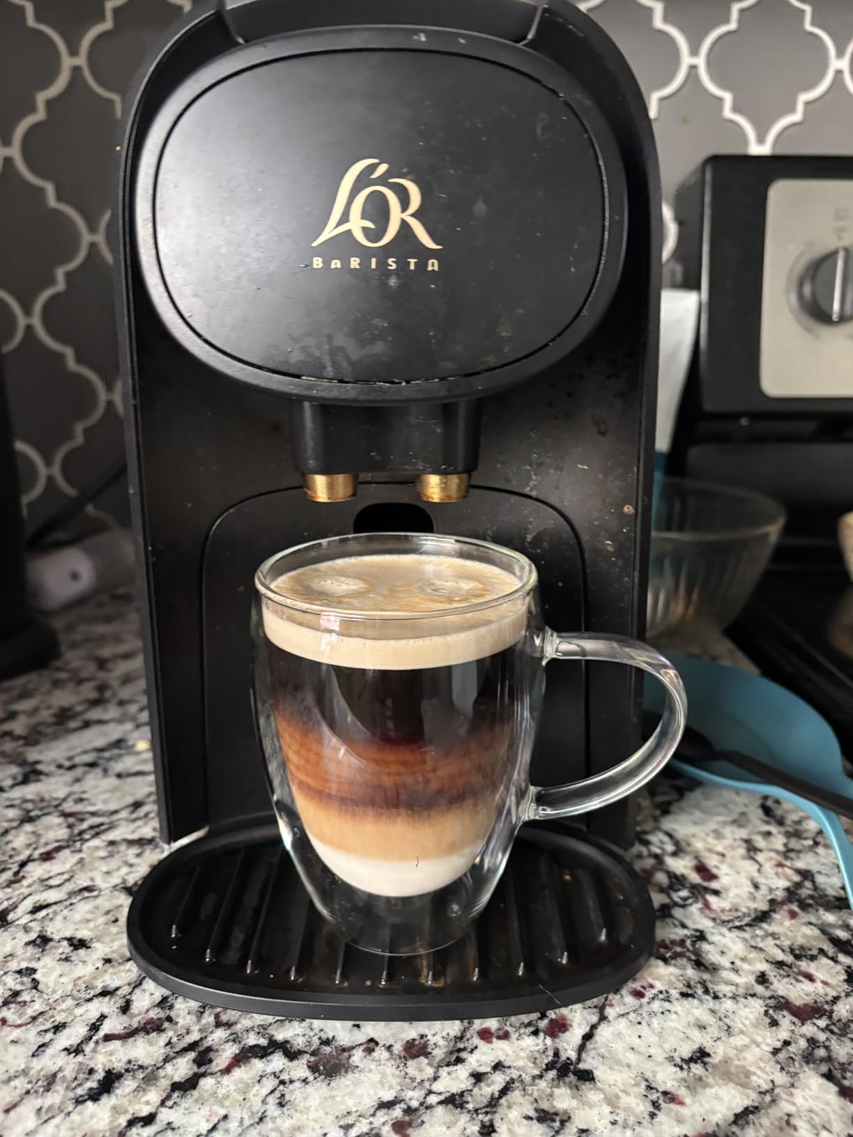 LIBWYS 6 Pack Double Walled Coffee Cups Glasses Mugs, 12oz Espresso Cappuccino Latte Tea Cups with Handle, Heat Resistant Borosilicate Clear Glasses 350ml - Customer Photo 1