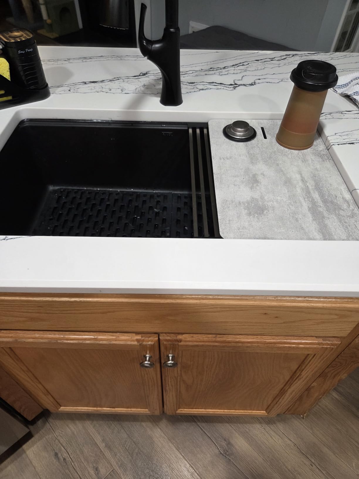 Ruvati 33-inch Undermount Workstation Granite Composite Quartz Kitchen Sink Matte Black - RVG2302BK - Customer Photo 5