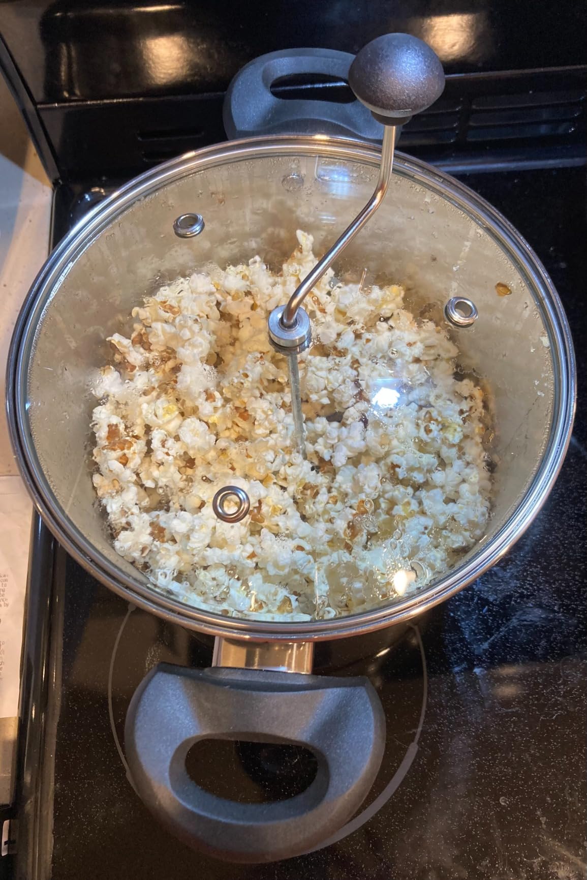 Lehman's Manual Stovetop Popcorn Popper, Stainless Steel Popcorn Maker with Stirring Rod, No Measuring Needed, Doubles as Cooking Pot - Customer Photo 1