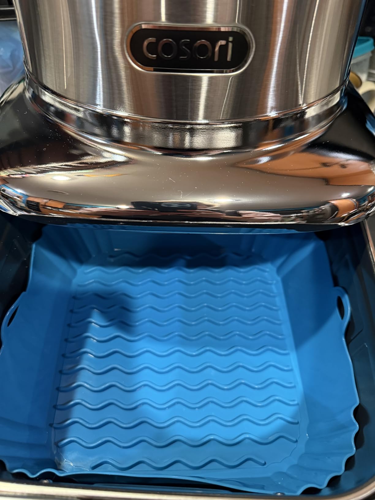 2 PCS Square Silicone Air Fryer Liners - 8 Inch Reusable Air Fryer Pot - Air Fryer Accessories - Air Fryer Inserts for 4 to 7 QT Oven Microwave Accessories (Red + Blue) Customer Review 2 PCS Square Silicone Air Fryer Liners - 8 Inch Reusable Air Fryer Pot - Air Fryer Accessories - Air Fryer Inserts for 4 to 7 QT Oven Microwave Accessories (Red + Blue) - Customer Photo 2
