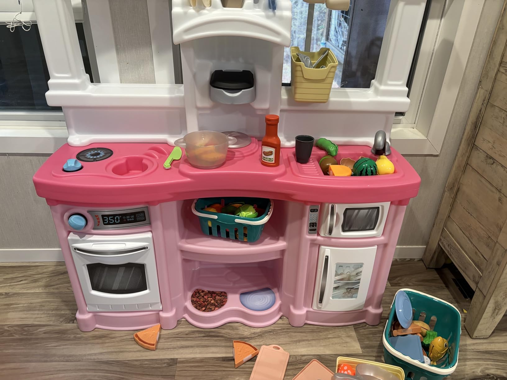 Step2 Fun with Friends Kids Kitchen Playset, Indoor/Outdoor Kitchenette with Lights & Sounds, Durable Plastic, 25-Piece Toy Accessories, Toddlers 2+ Years, Gray - Customer Photo 5