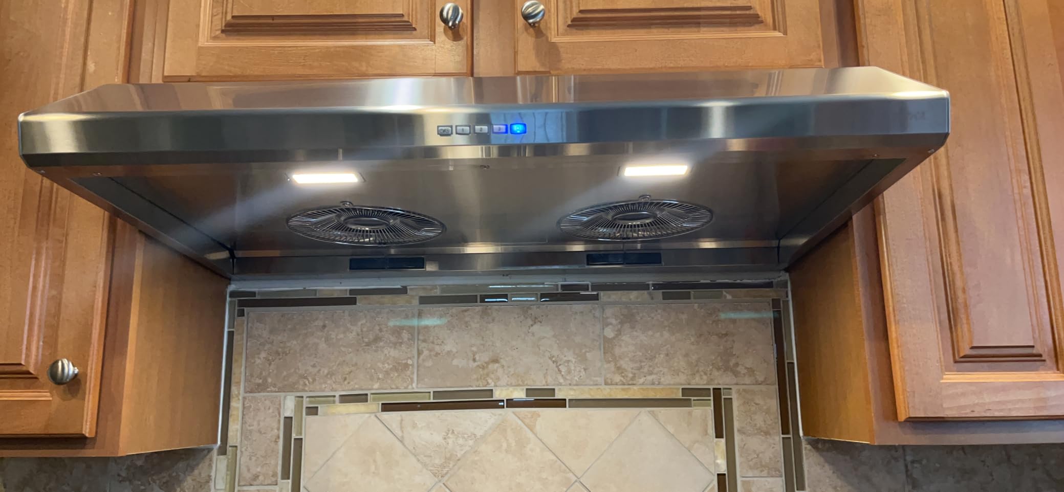 Zephyr AK2536C Hurricane 290-695 CFM 36 Inch Wide Under Cabinet Range Hood with LumiLight LED Lighting - Stainless Steel - Customer Photo 2