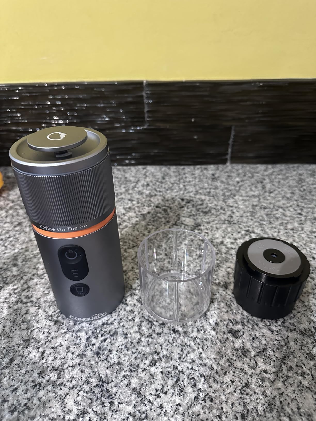 CONQUECO Portable Espresso Machine Travel: 12v Car Coffee Maker for Camping - Small Electric - 2.5 Mins Heating - 8 Cups Espresso for One Charge - Customer Photo 3