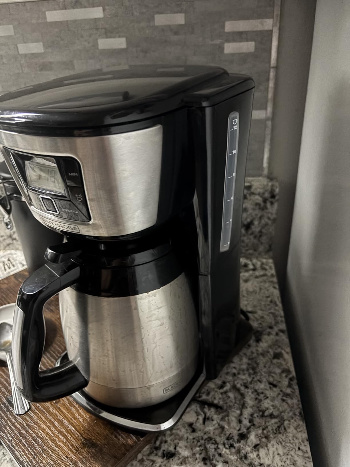 BLACK+DECKER 12 Cup Thermal Programmable Coffee Maker with Brew Strength and VORTEX Technology, Black/Steel, CM2046S - Customer Photo 2