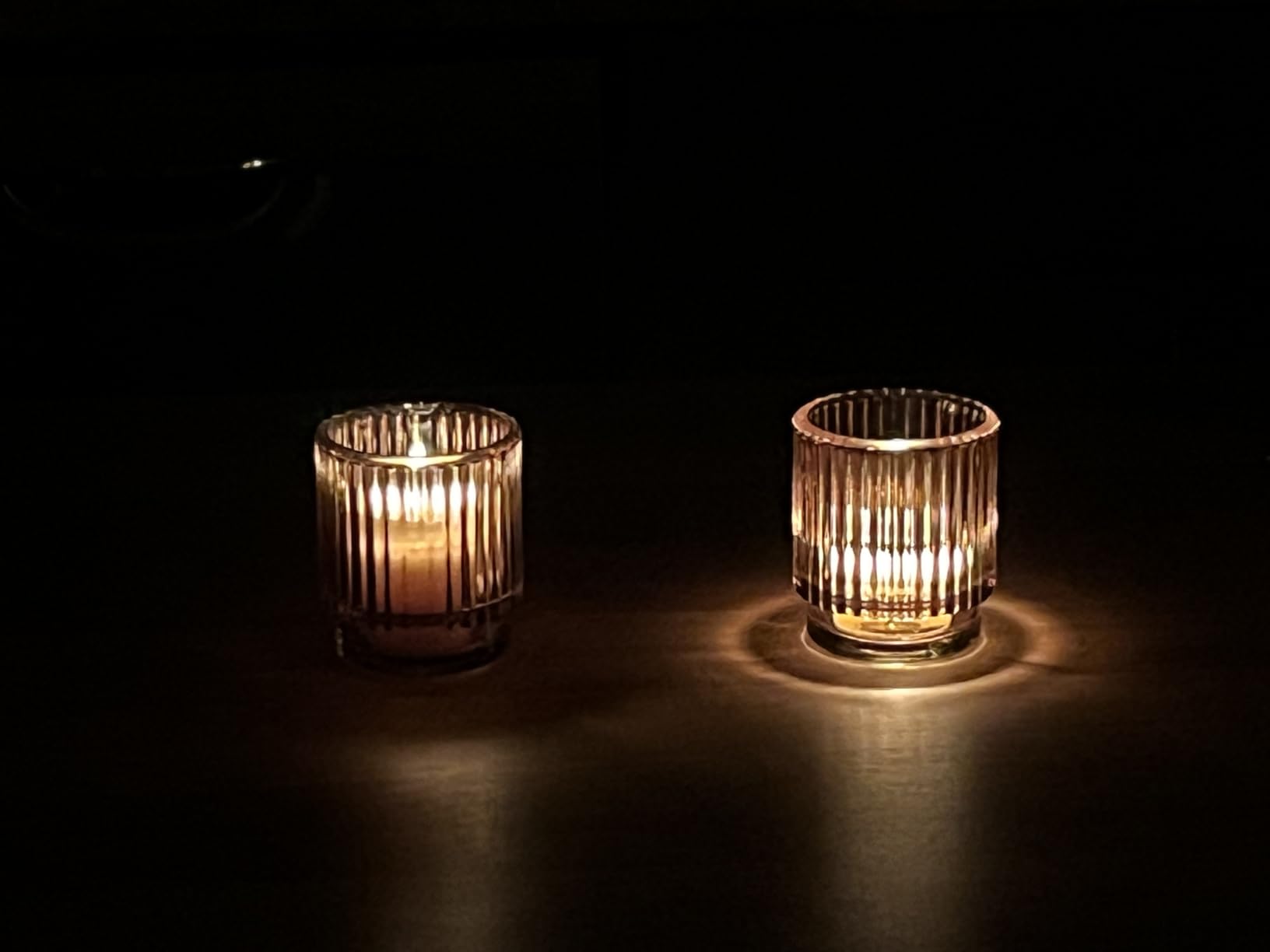 Kate Aspen Gold Votive Candle Holders - Vintage Ribbed Glass Candle Holder Set of 6 - Mercury Glass Tealight Holders for Christmas Table Decor, Holiday Centerpieces, Fall Thanksgiving Tablescape - Customer Photo 5
