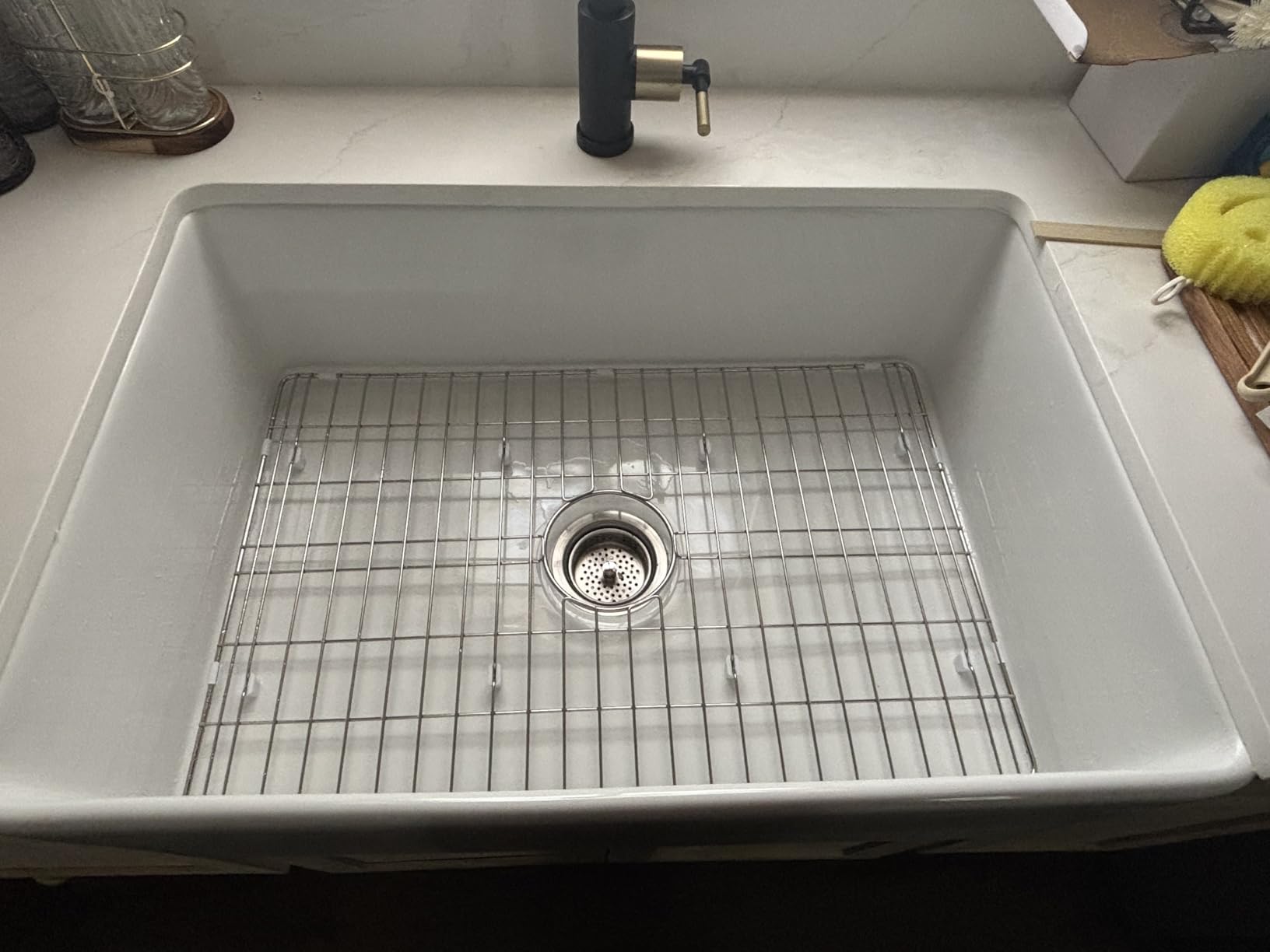 Black Farmhouse Sink 33 x 20 Inch, Firecaly Apron Front Undermount Farm Sink, Single Bowl, with Accessories 2 Types, Matte Black, for Kitchen - Customer Photo 1