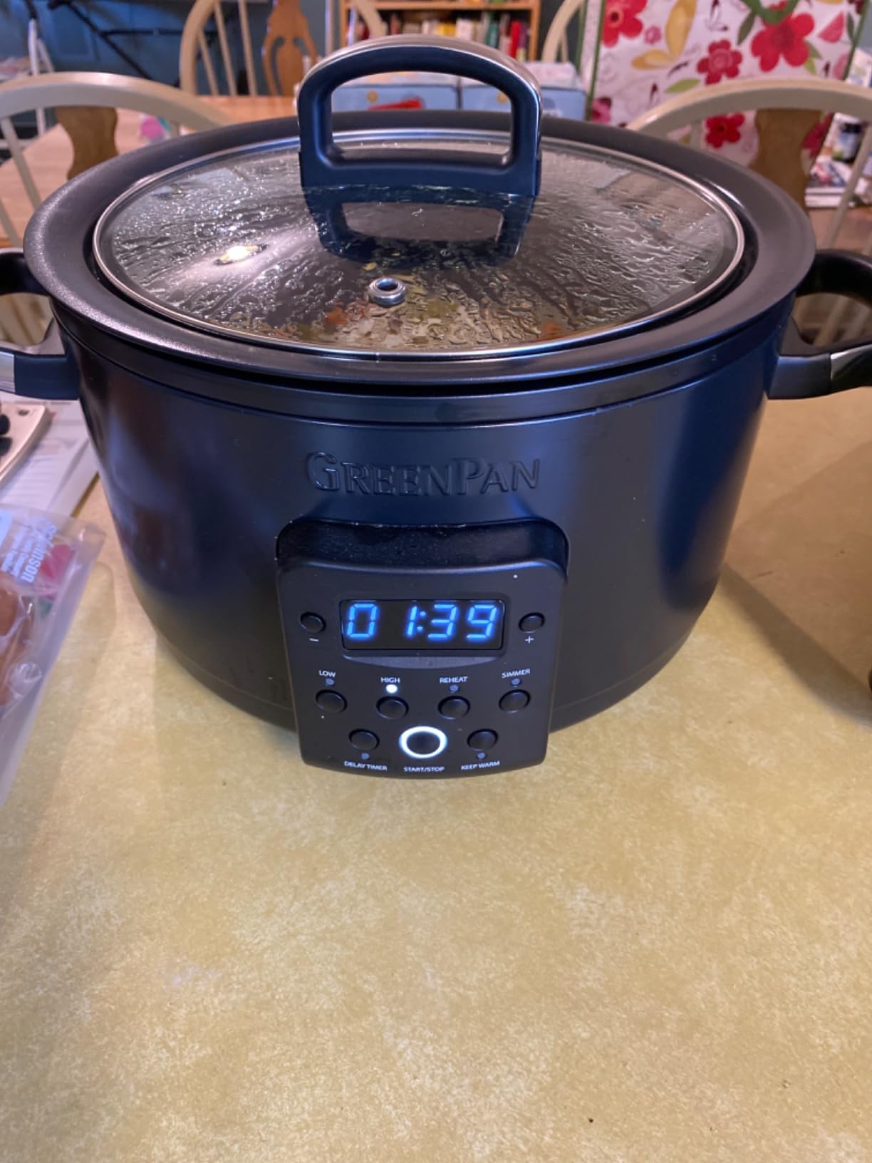 GreenPan 6-in-1 4QT Electric Ceramic Slow Cooker with Glass Lid, Multifunction Presets, Hard Anodized PFAS-Free Removeable Nonstick Crock, Dishwasher Safe, Auto Warm, Delay Timer, Stews, Reheat, Black - Customer Photo 2
