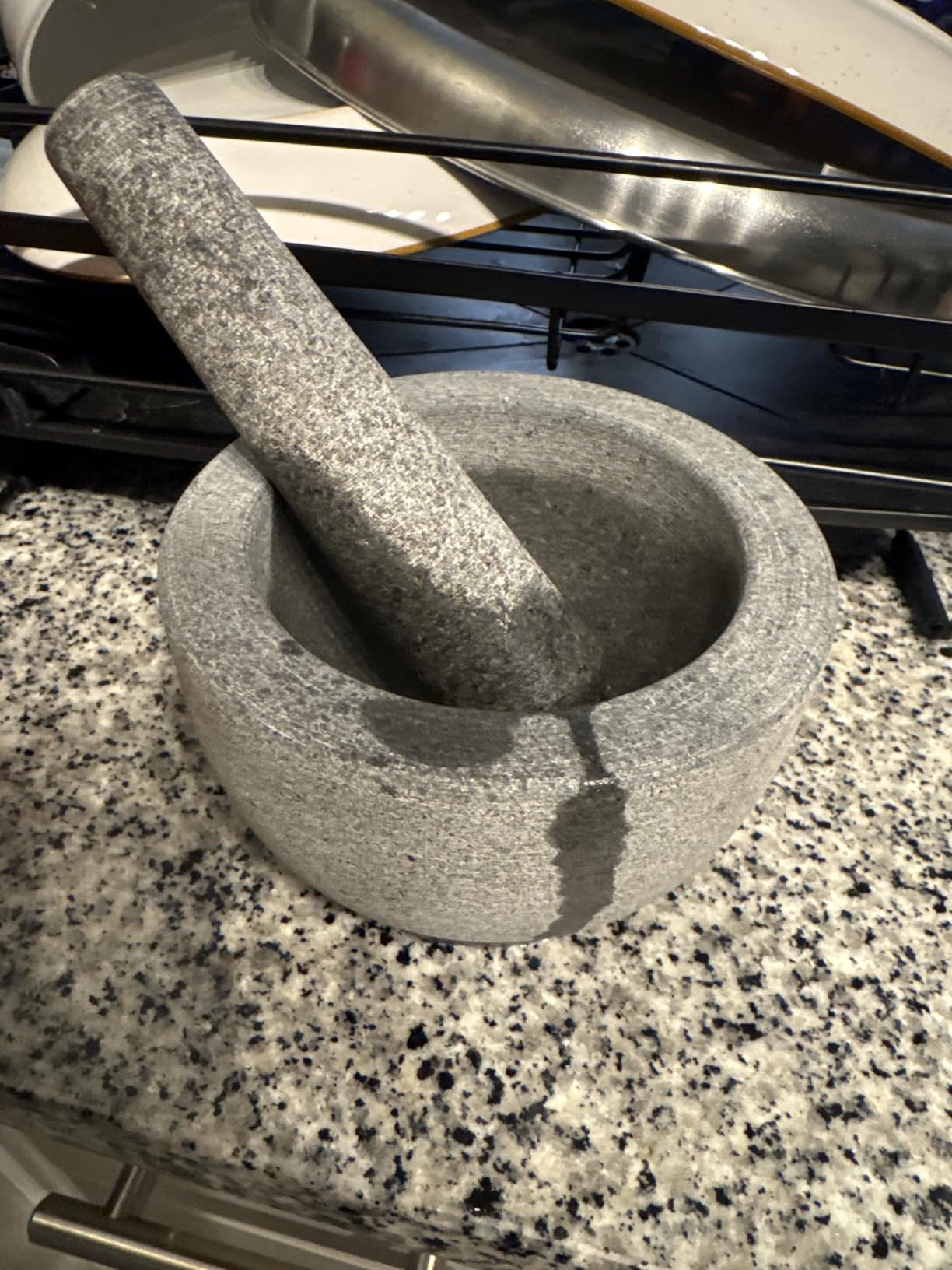 ChefSofi 1.5 Cup-Capacity Mortar and Pestle Set - Unpolished Heavy Granite for Enhanced Performance and Organic Appearance Customer Review ChefSofi 1.5 Cup-Capacity Mortar and Pestle Set - Unpolished Heavy Granite for Enhanced Performance and Organic Appearance - Customer Photo 4