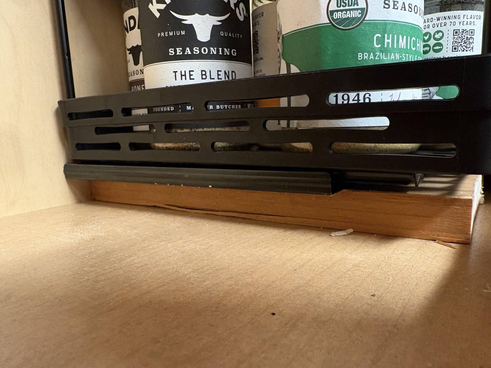 Pull Out Spice Rack Organizer for Cabinet, 3 Packs Slide Out Spice Racks Organizer, Spice Cabinet Organizers, Cabinet Size Need:12'' Highx11'' Deepx5'' Wide, Each Tier Hold 10 Spice Jar - 2 Tier, Black - Customer Photo 2