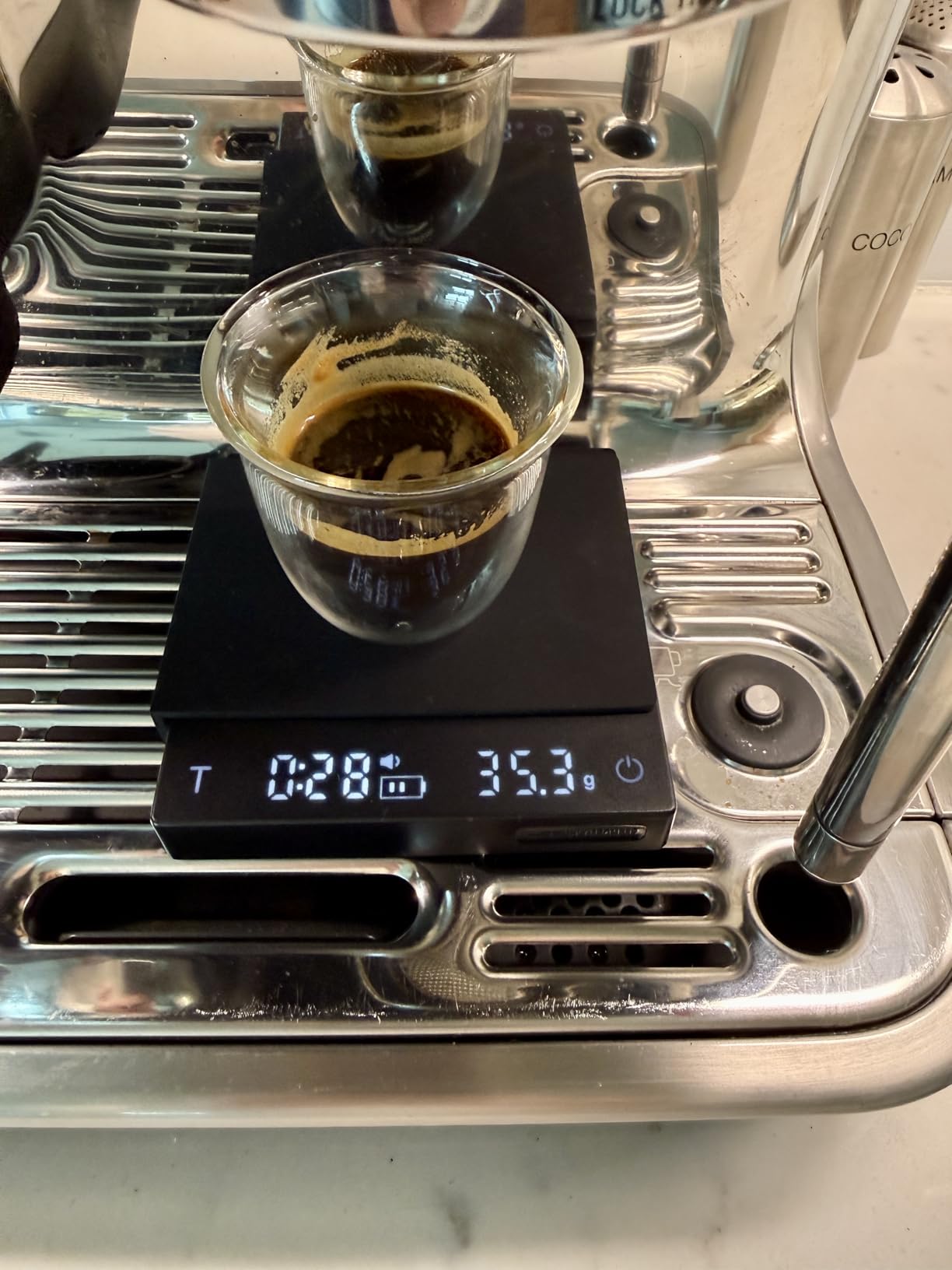 MHW-3BOMBER Mini Coffee Scale with Timer,Rechargeable Espresso Scale with Gravity Sensing,2kg/0.1g Precision Scale for Espresso&Pour-Over Coffee,Portable Digital Kitchen Scale,Black ES6029B-OS - Customer Photo 1