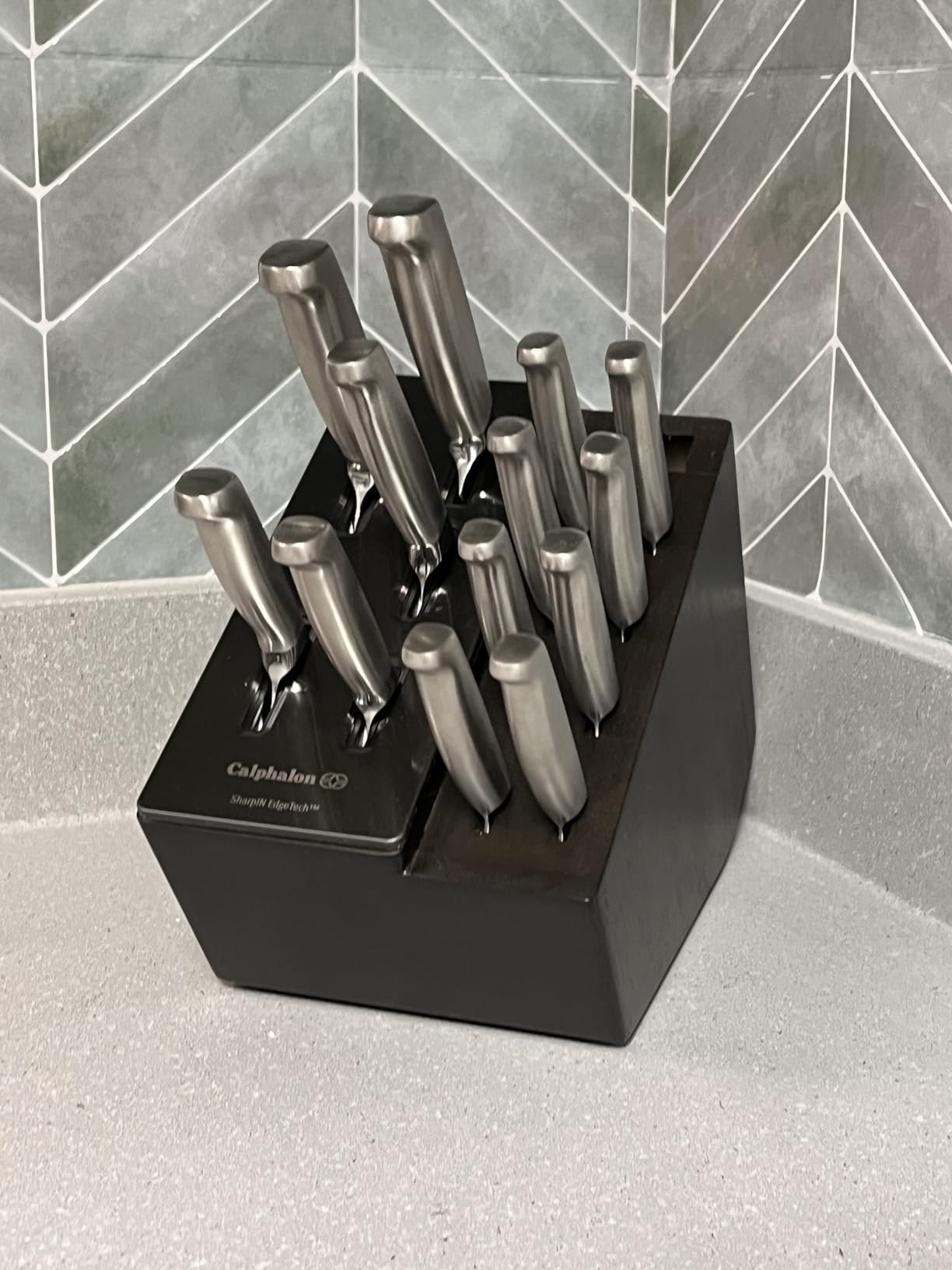 Premier by Calphalon 15-Piece Knife Set with SharpIN EdgeTech, Stainless Steel Handles - Customer Photo 1